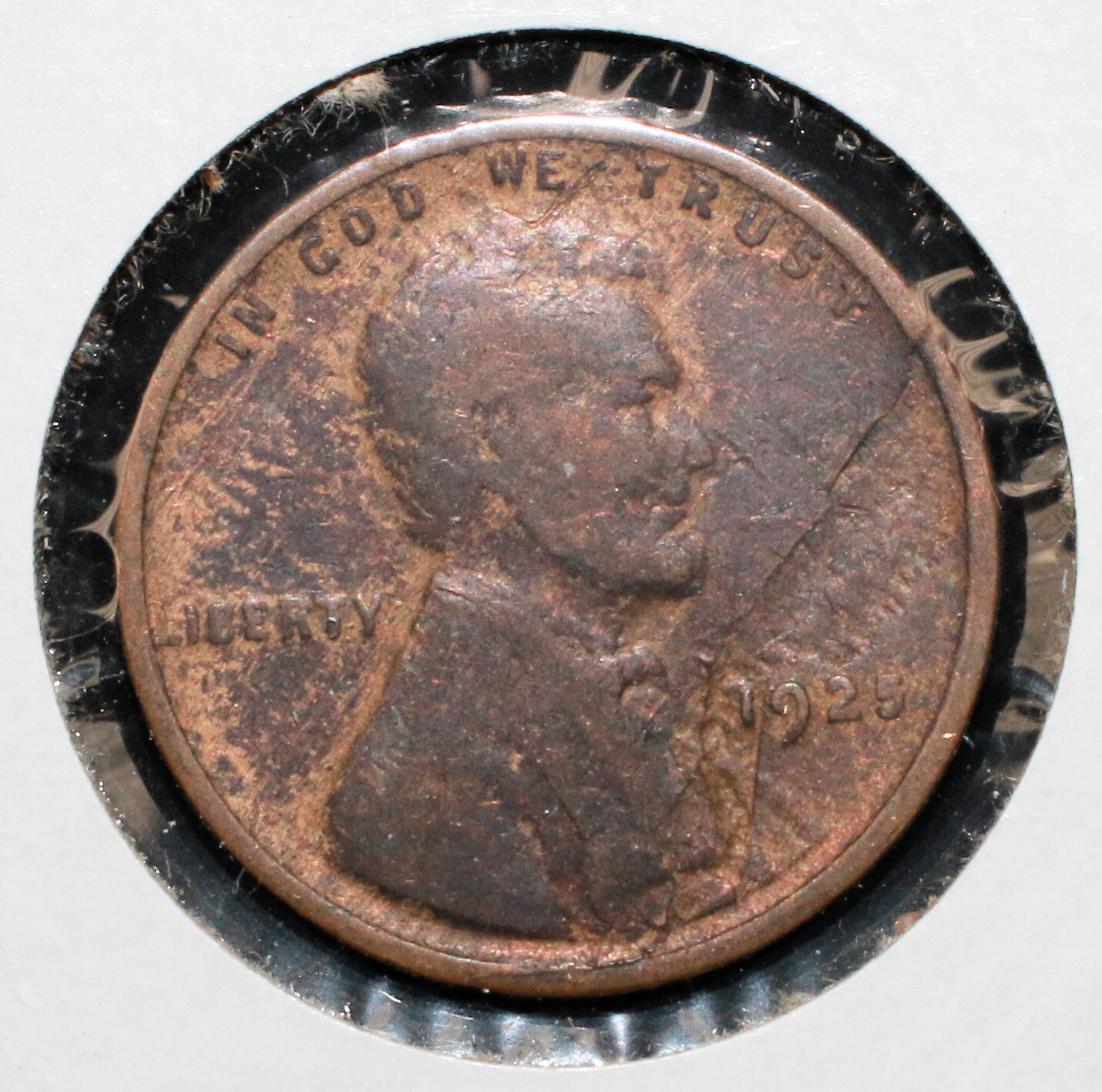 1925 Lincoln Wheat Cent Lamination Error OBV - 04493