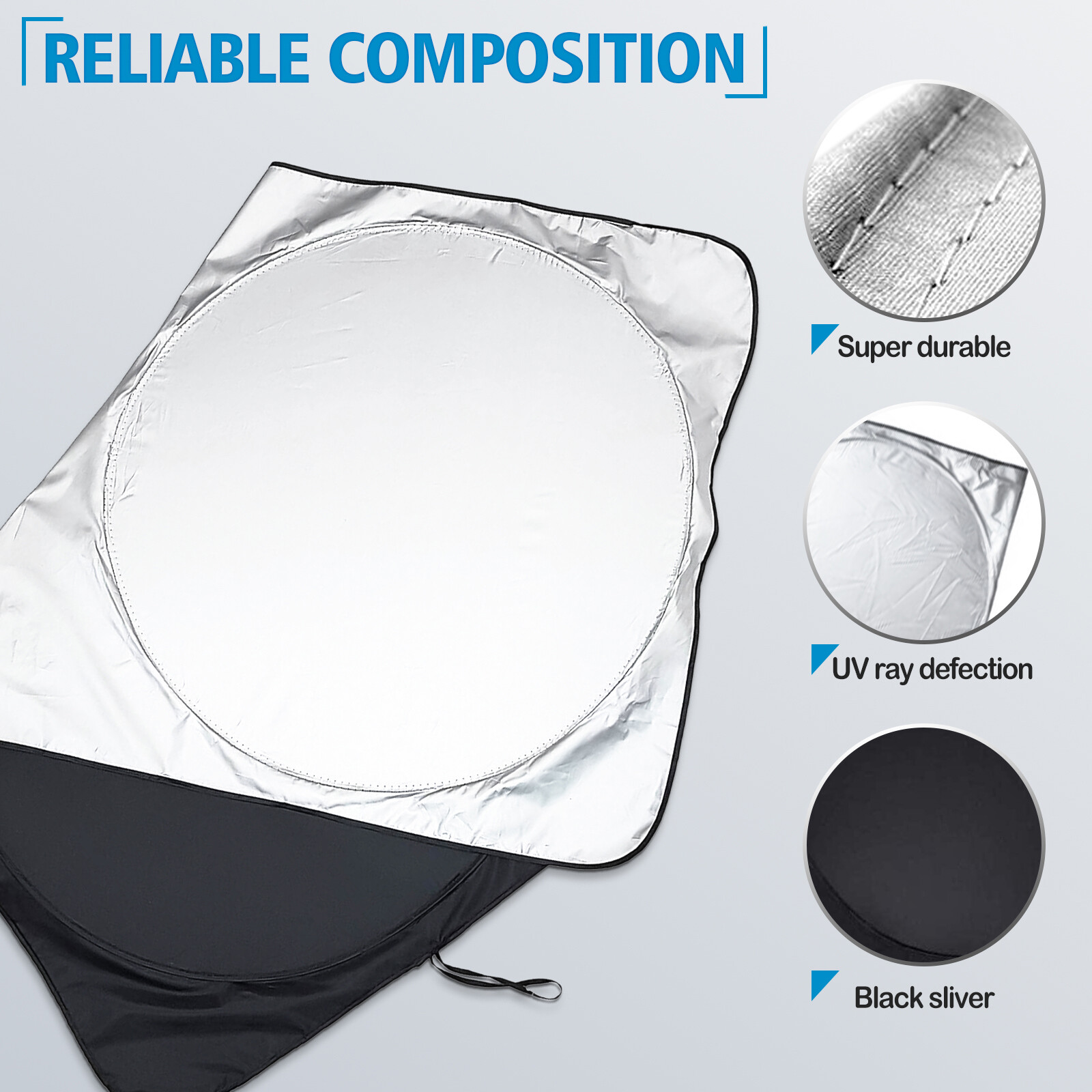 Juyioudy Car Front Windshield Foldable Sun Shade heat protective Shield Cover