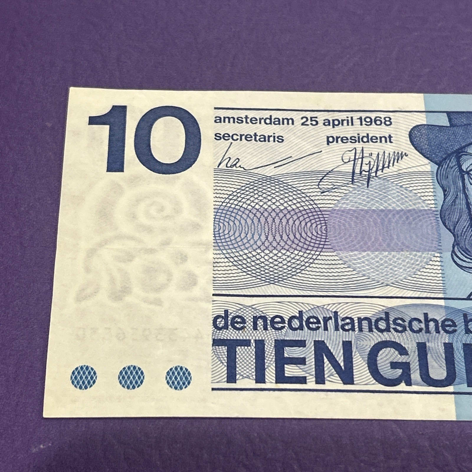 Netherlands- 10 Gulden- 1968