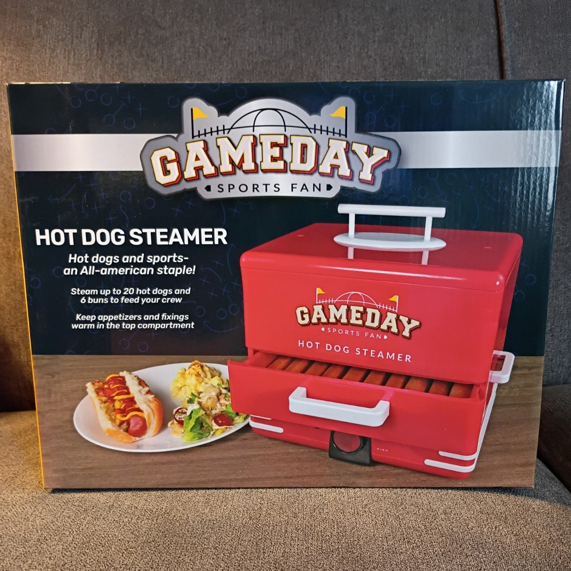 Gameday Sports Fan Hot Dog Steamer 600W Electric 120V Red/White Plastic