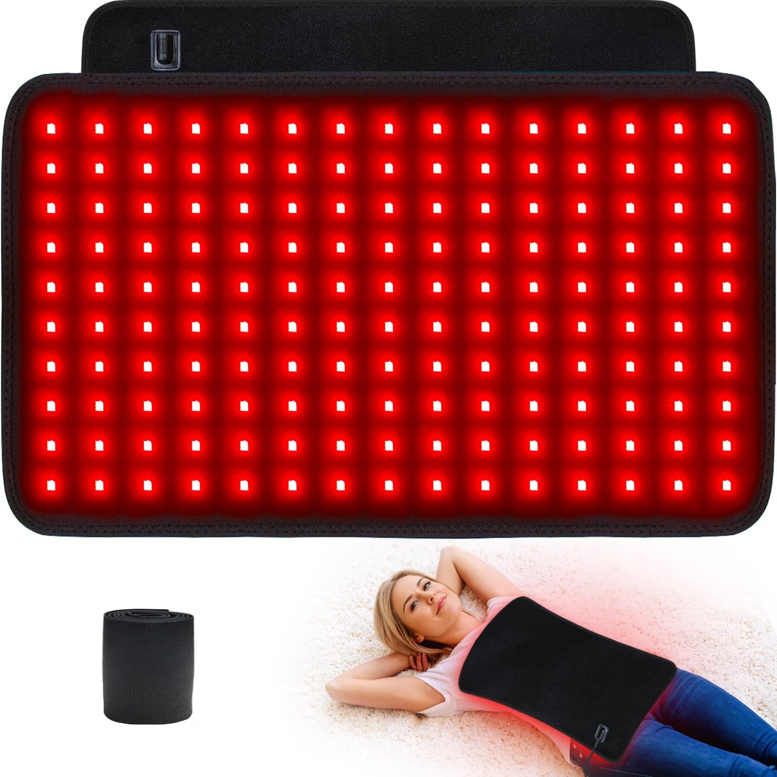 Red Light Therapy for Body Large 19.8" x 12" Infrared Heating Pad Wrap for Ba...