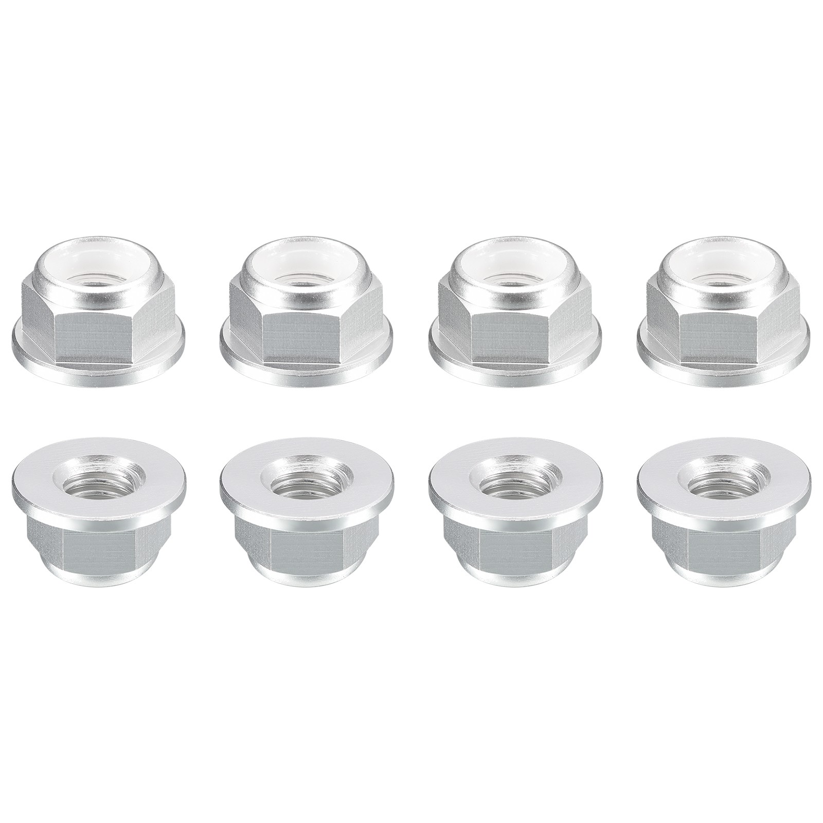 Nylon Insert Hex Lock Nuts, 8pcs - M5x0.8mm Self-Locking Nut(Silver)