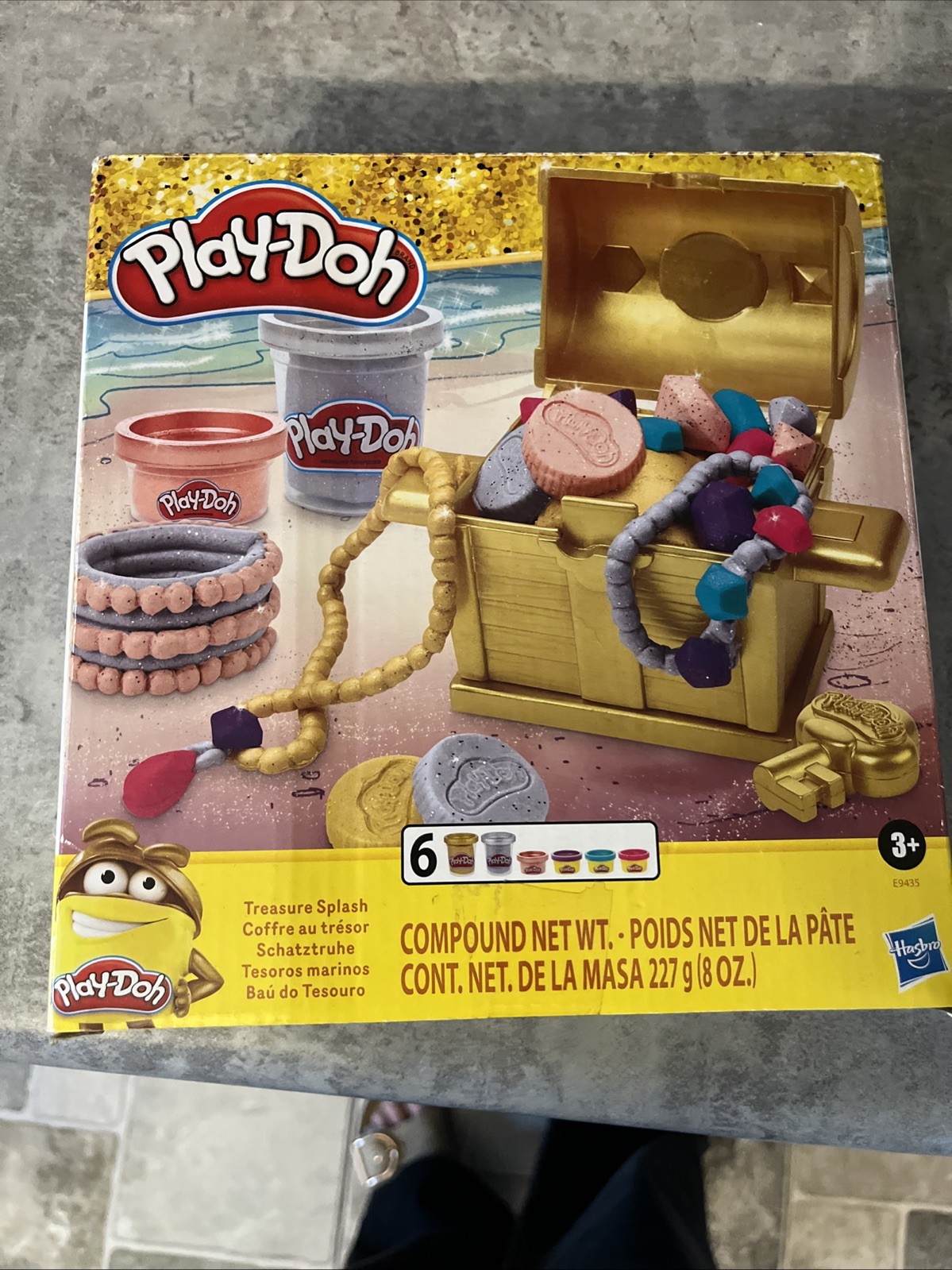 Play-Doh Treasure Splash Set 6 Play-Doh Cups Hasbro New Free Shipping
