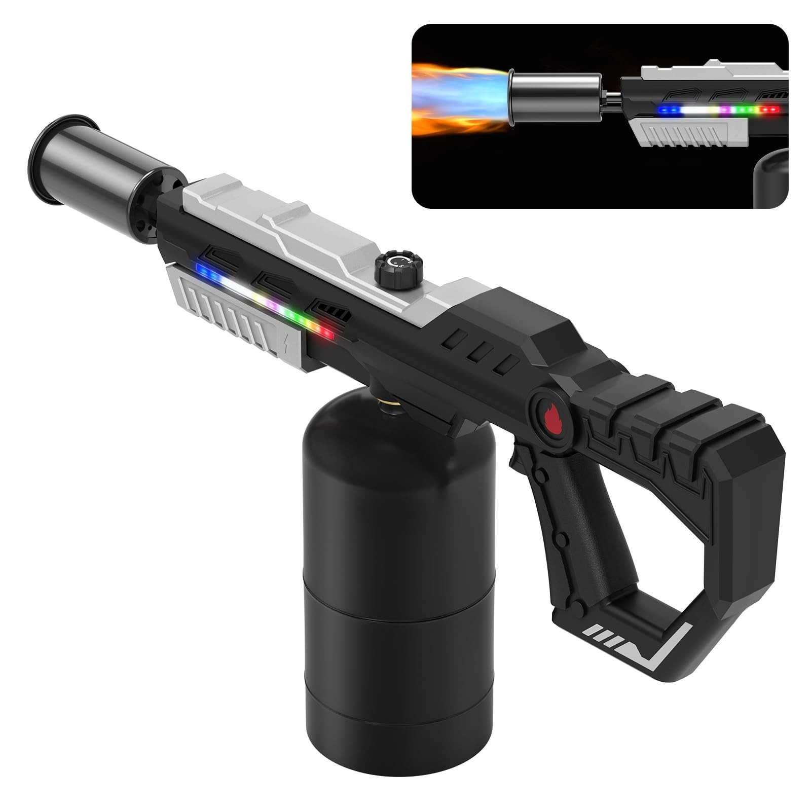 Powerful Propane Torch Gun, Adjustable Flame Thrower Gun with Front-Mounted L...