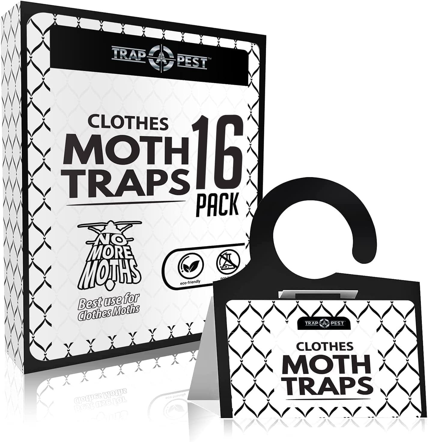 Clothing Moth Traps 16 Pack - Non Toxic Moth Traps for Clothes with Pheromone