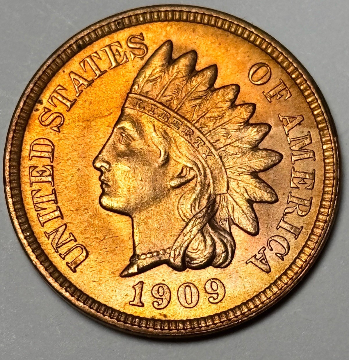 1909 Indian Head Cent Penny Fully Red Uncirculated GEM!!