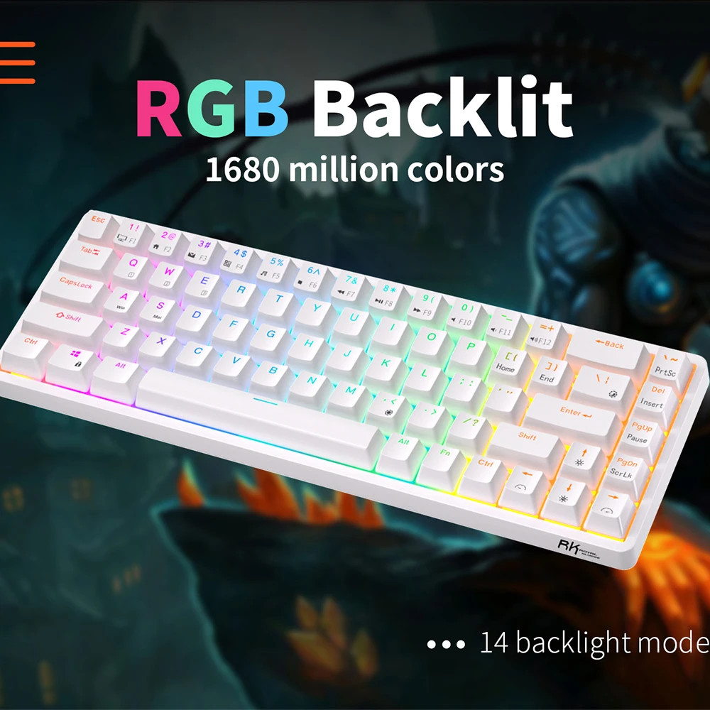 Mechancial Keyboard 68Key 65% Compact 2.4G Wireless Bluetooth Gamer Keyboard RGB