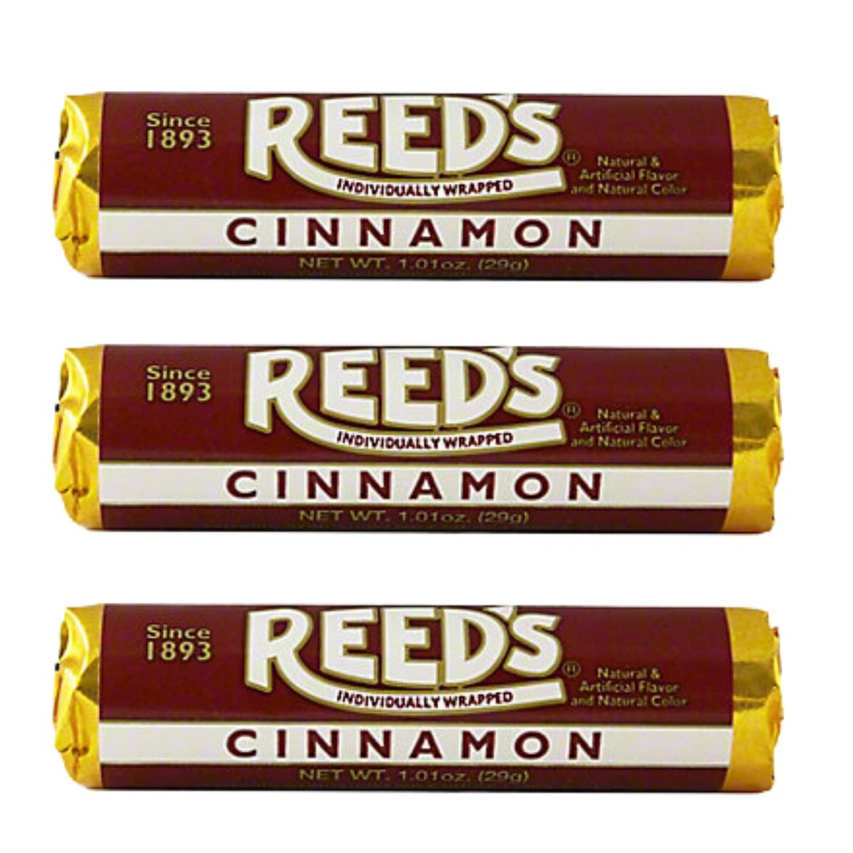 Reed’s Cinnamon Hard Candy 3 Rolls Classic Spicy Retro Candy