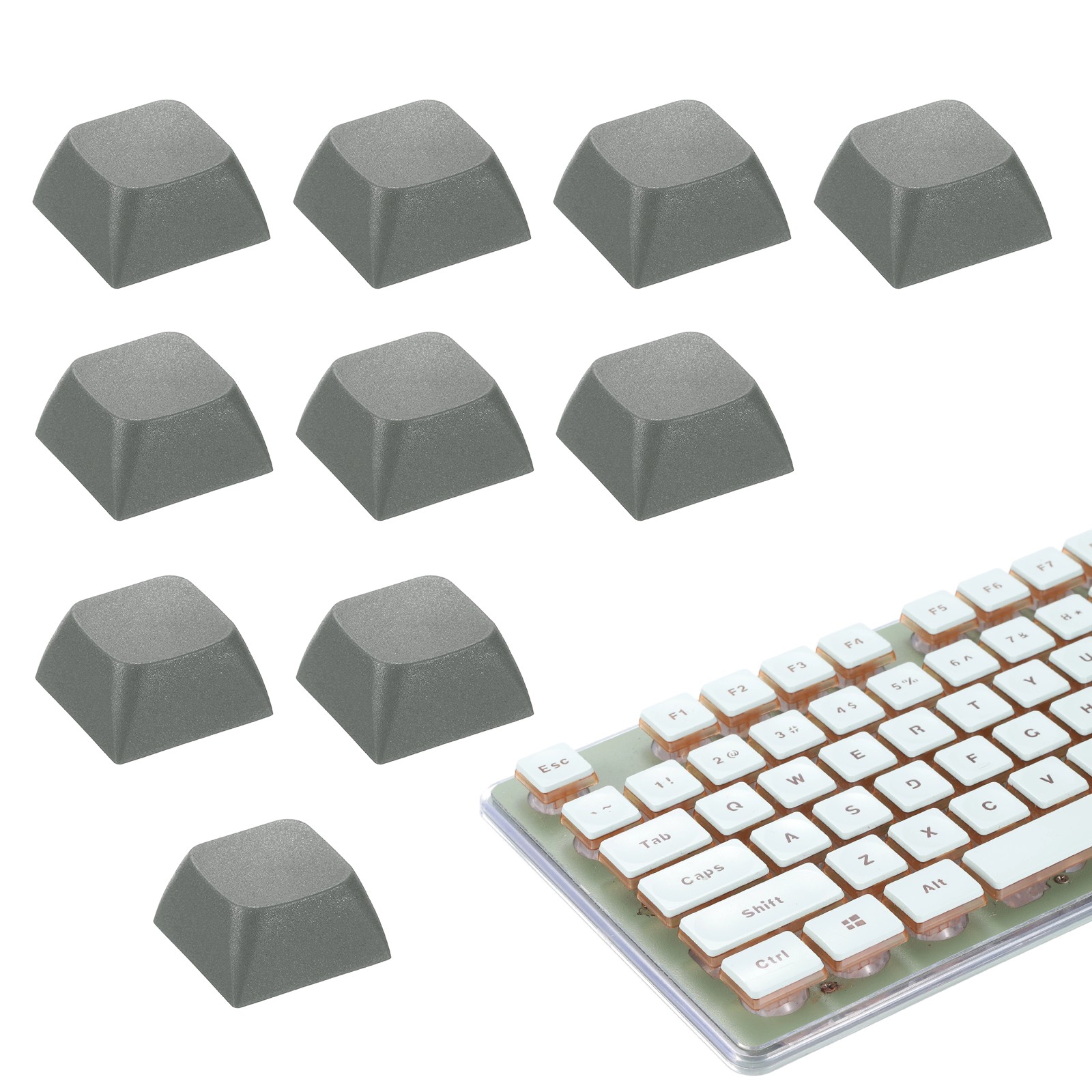 10Pcs XDA Profile Keycap Set PBT Mechanical Numeric Keypads, Dark Gray