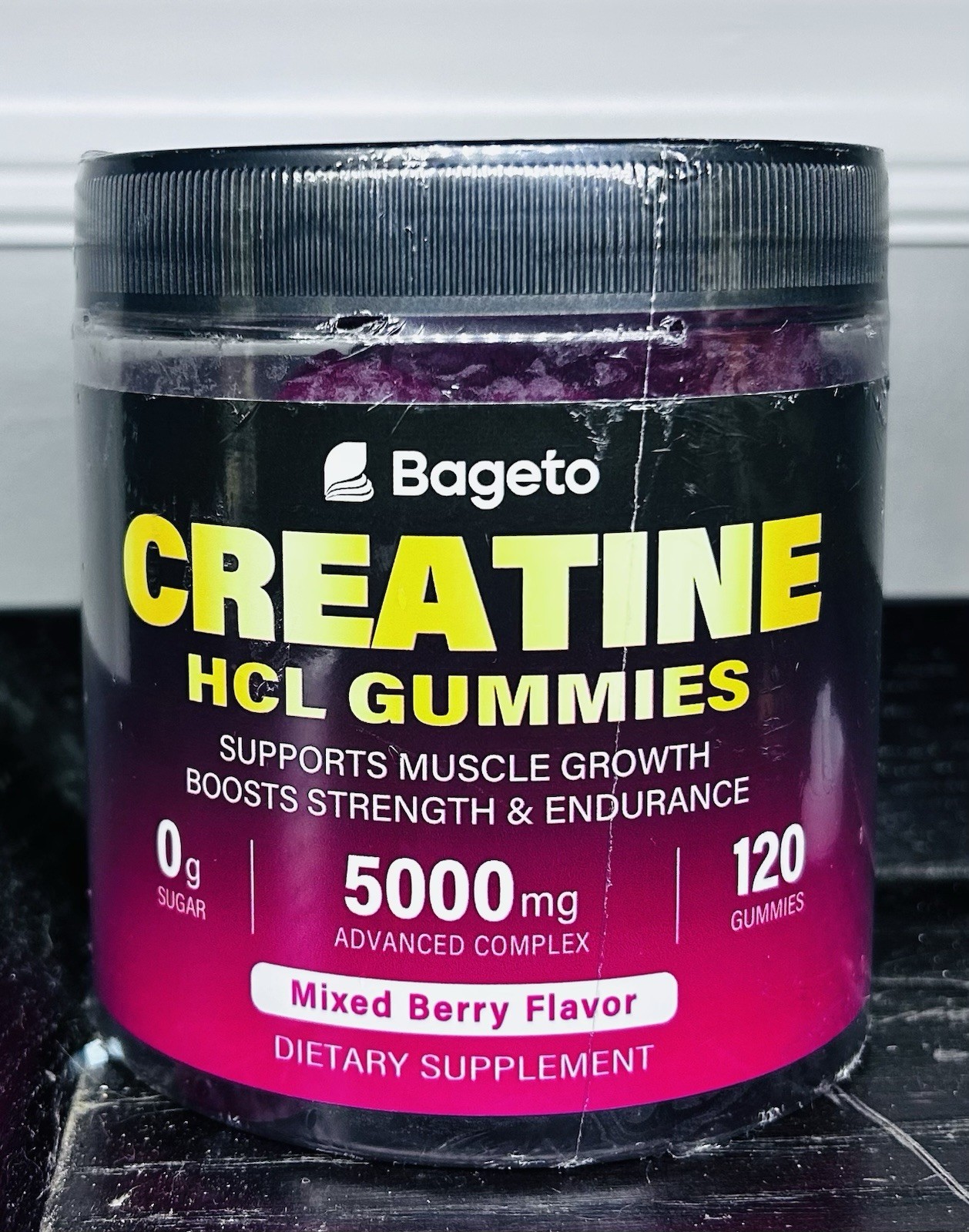 Bageto Creatine Monohydrate HCL  Gummy 5000 Mg Mixed Berry Flavor- Exp 09/2027