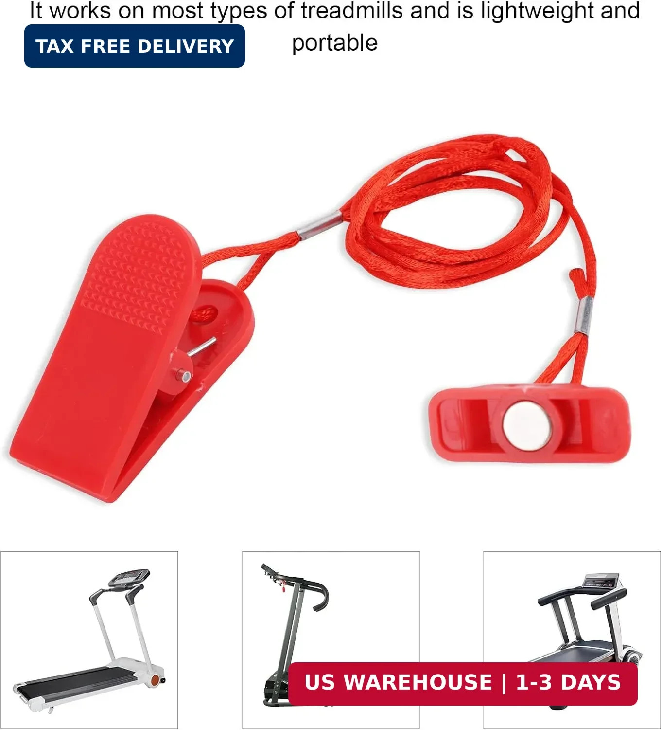 Universal Treadmill Magnetic Safety Keys, Rectangular Safety Key Replacement for