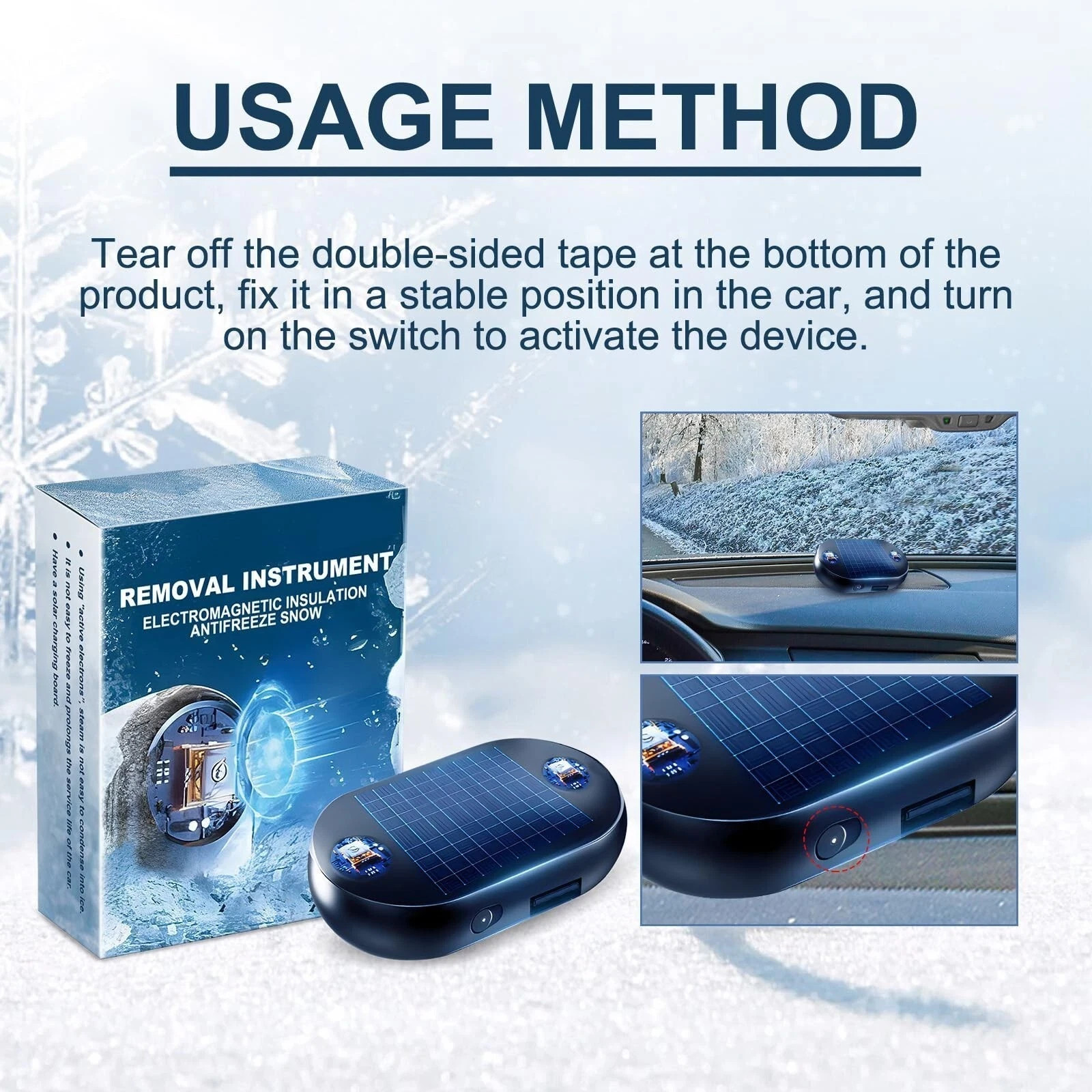 1 PC Electromagnetic Snow Removal Car Deicer Molecular Anti Snow Removal Winter