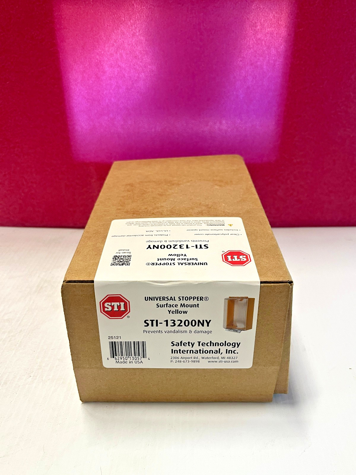 New NIB STI-13200NY Universal Stopper Surface Mount Yellow