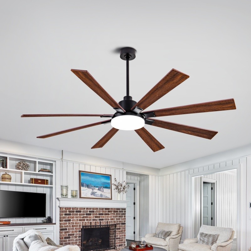 72" Modern Large Ceiling Fan with Lights Reversible DC Motor Remote In/Outdoor