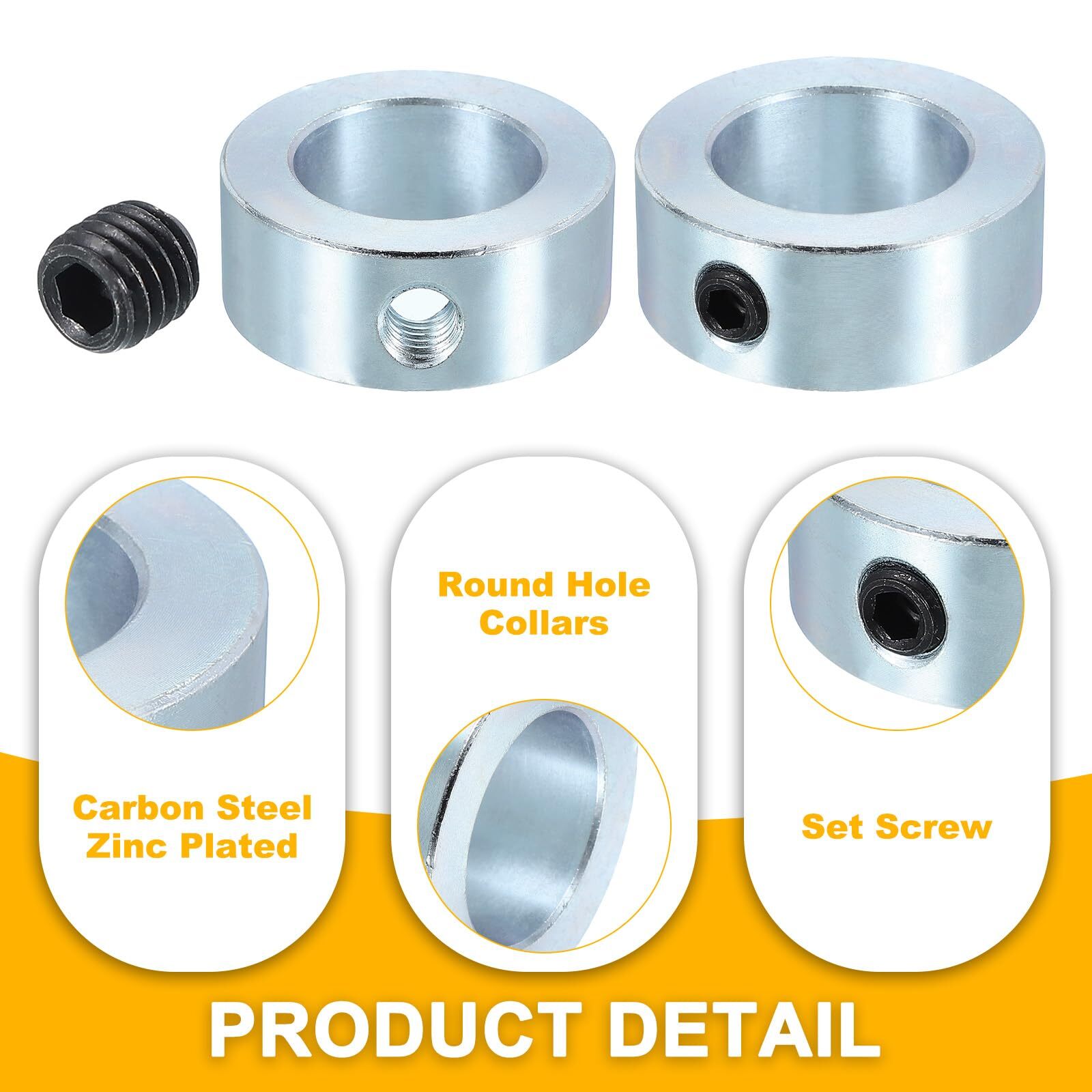 Bore 1" Shaft Collar 1-9/16" OD 5/8" Thickness 10 Pack Carbon Steel Landing G...