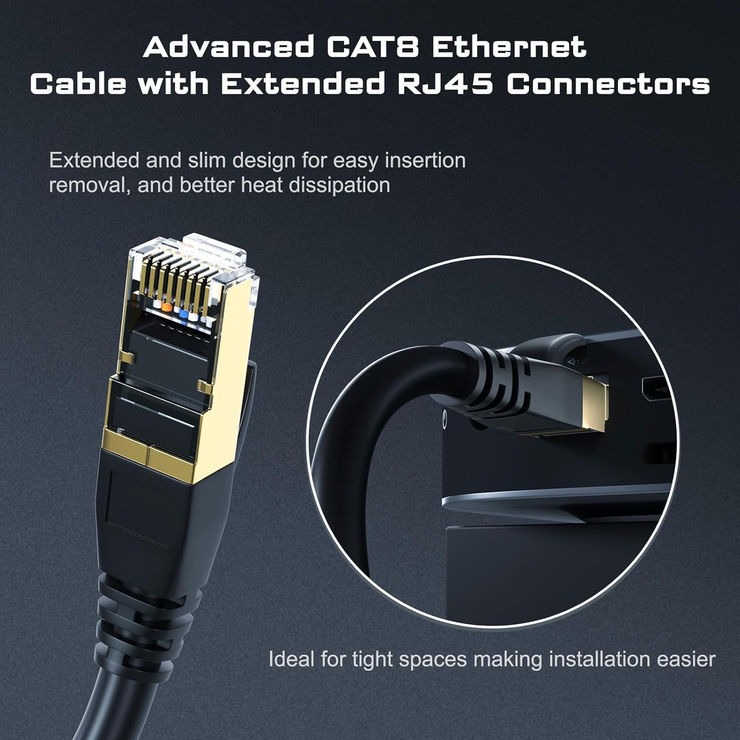 Reliable 6FT Cat8 Ethernet Cable - 40Gbps, Weatherproof, for Gaming & Streaming