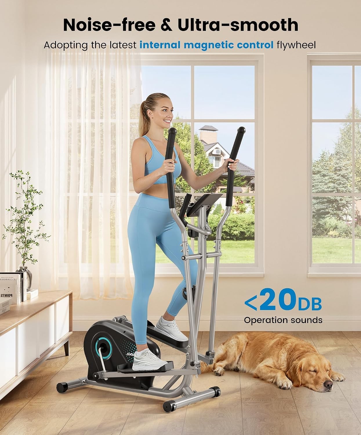 Elliptical Exercise Machine Ultra-Quiet Elliptical Machine Home 13.2LBS Flywheel