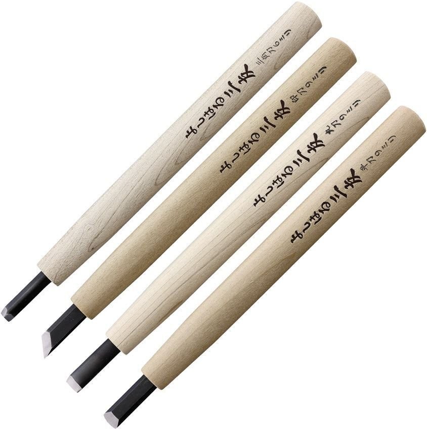 Yoshiharu Y-4 Japanese Carving Knife Wooden Handle 8.25" Set of 4 - AC011
