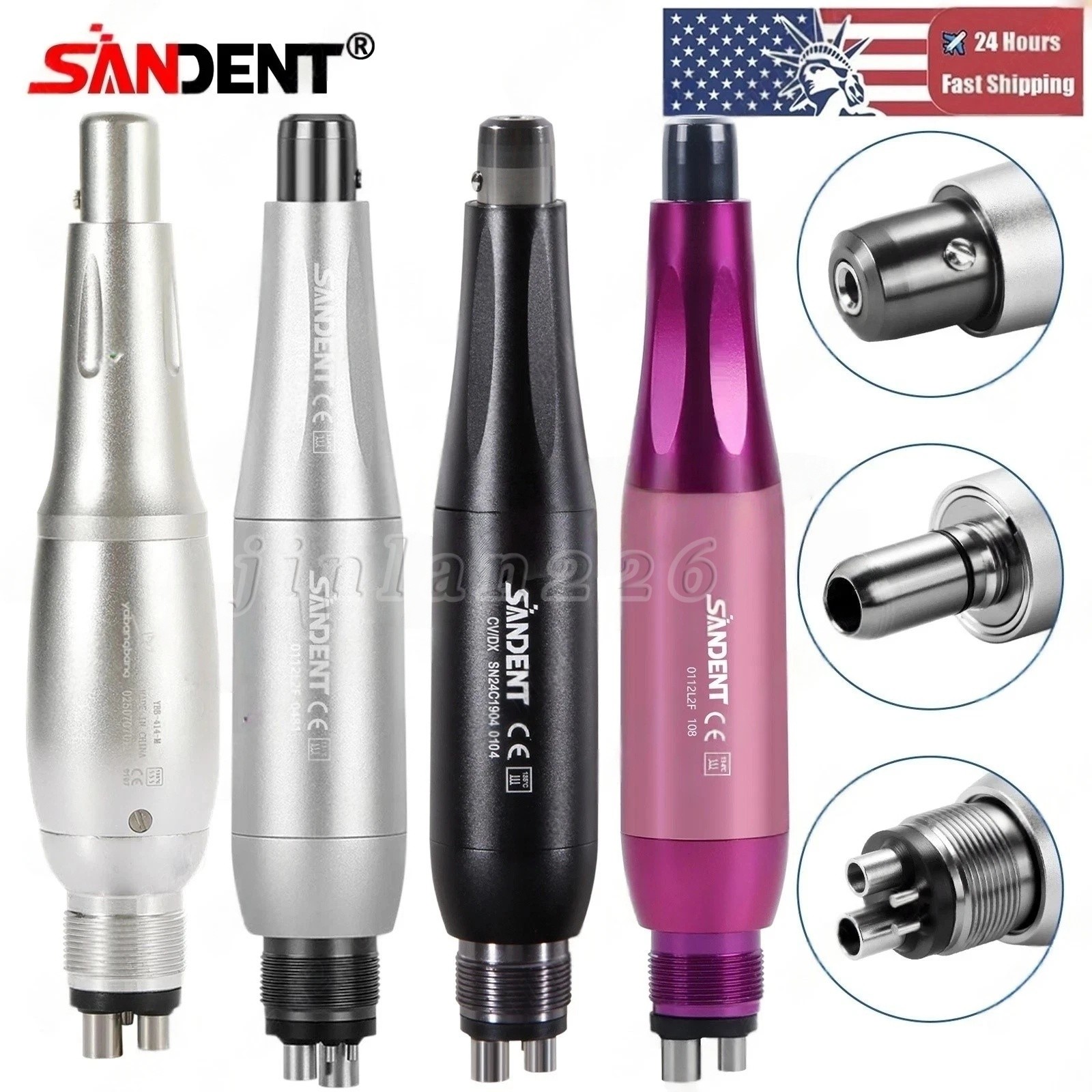 Dental Hygiene Prophy Handpiece Air Motor 4Holes 4:1 Nose Cone 360°Swivel