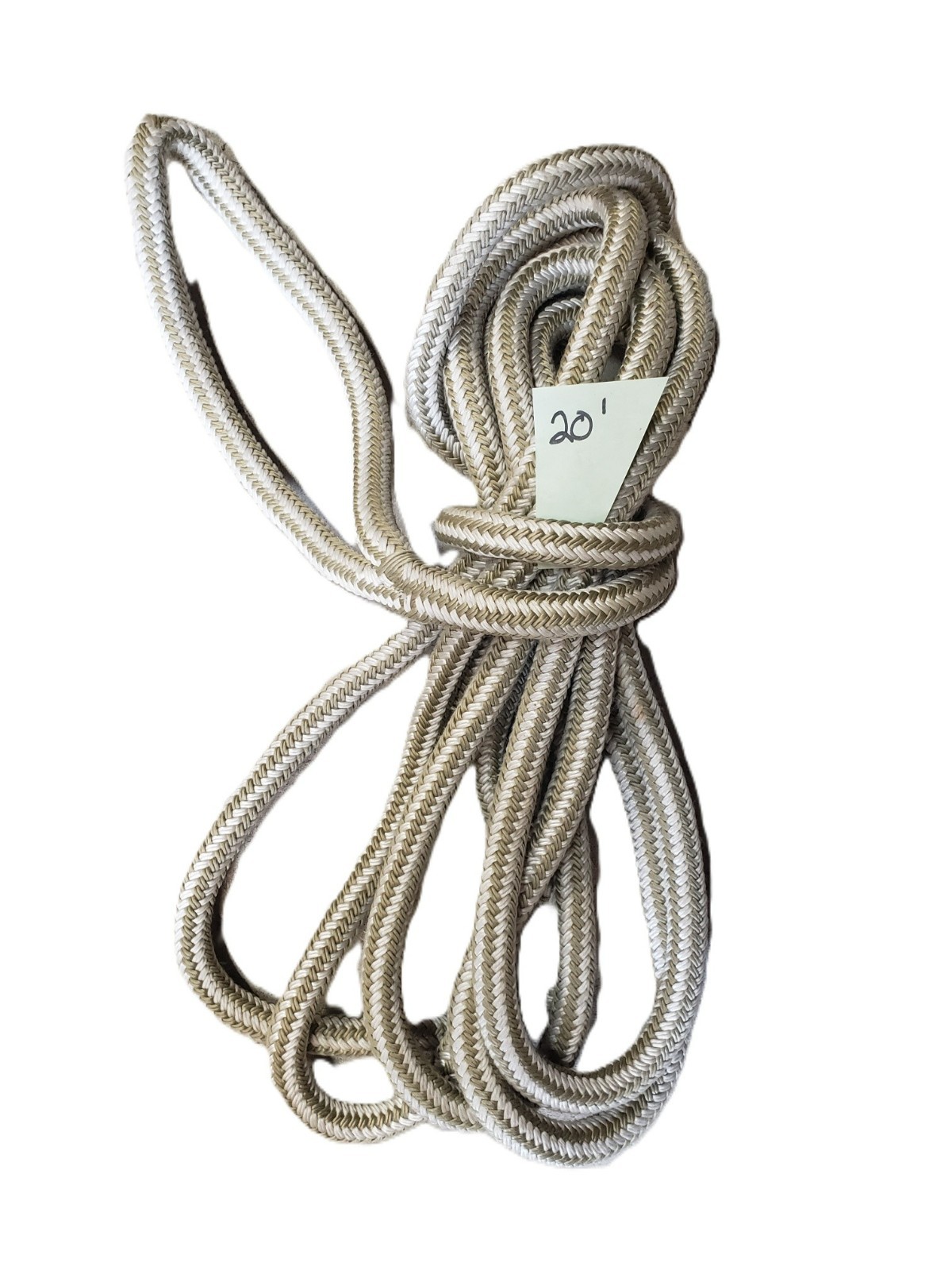 Gold Double Braid Nylon Dock Line; 20' X 5/8" - UV Coated / Non-Fading