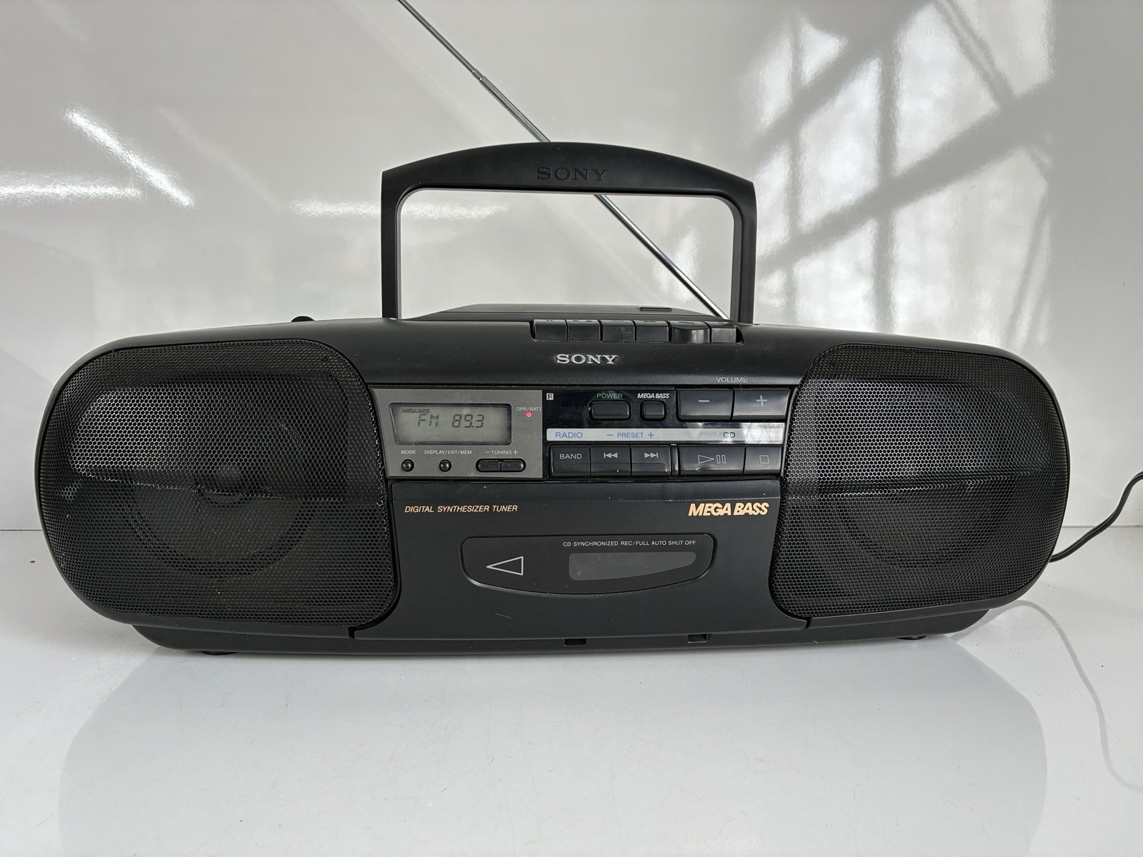 Sony CFD-19 Cd Radio And Cassette Boom Box Partially Works! - Read Description!!