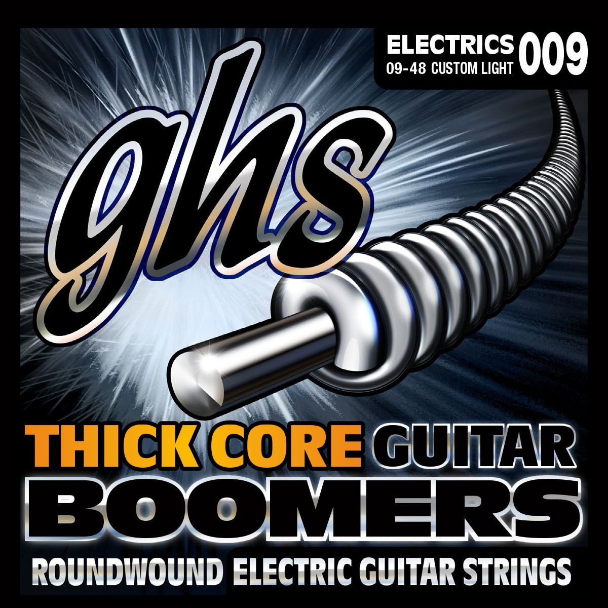 GHS Thick Core Boomers Electric Guitar Strings; HC-GBCL custom light 9-48
