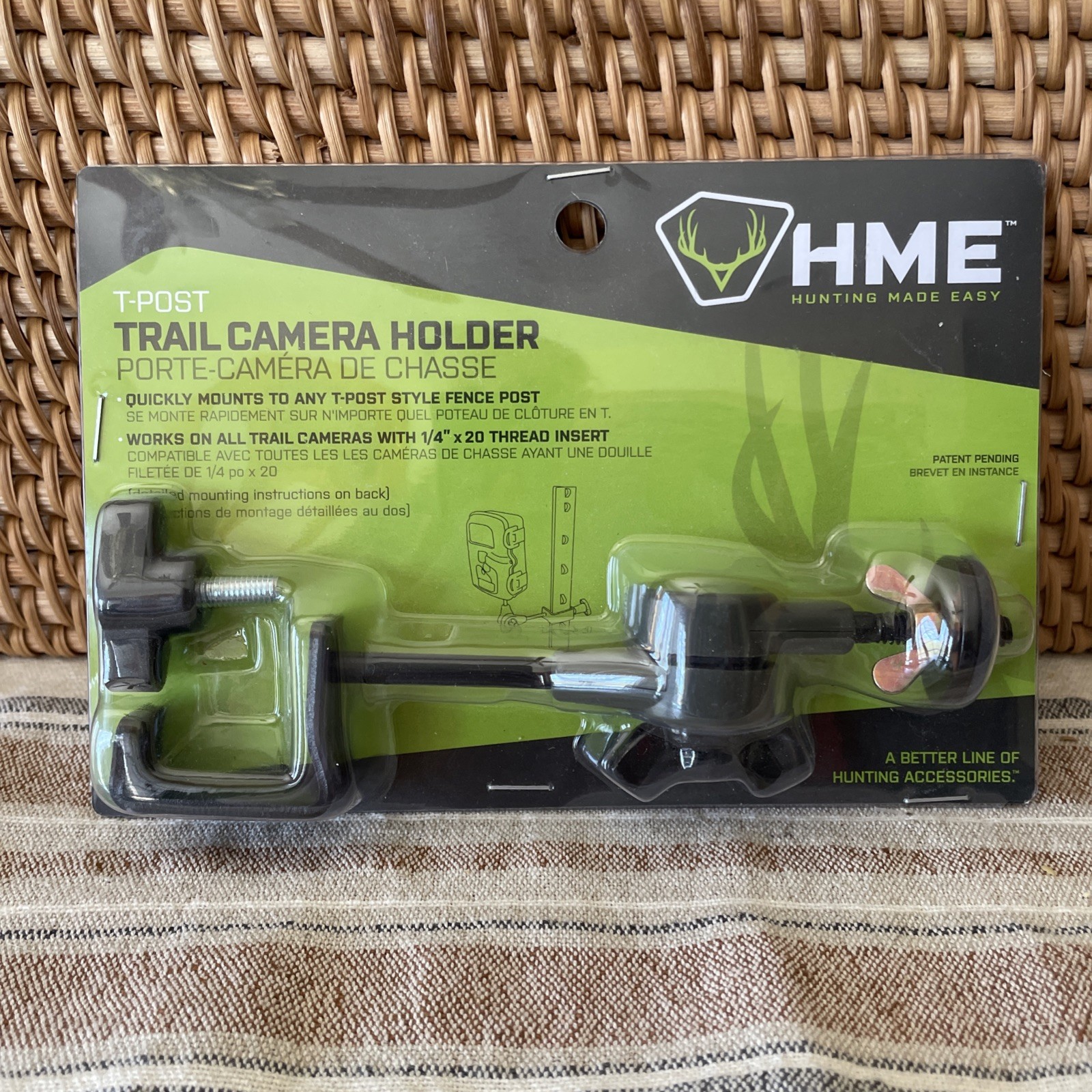 HME T-Post Trail Camera Holder Mount Bracket Hunting 1/4”-20 Thread NEW