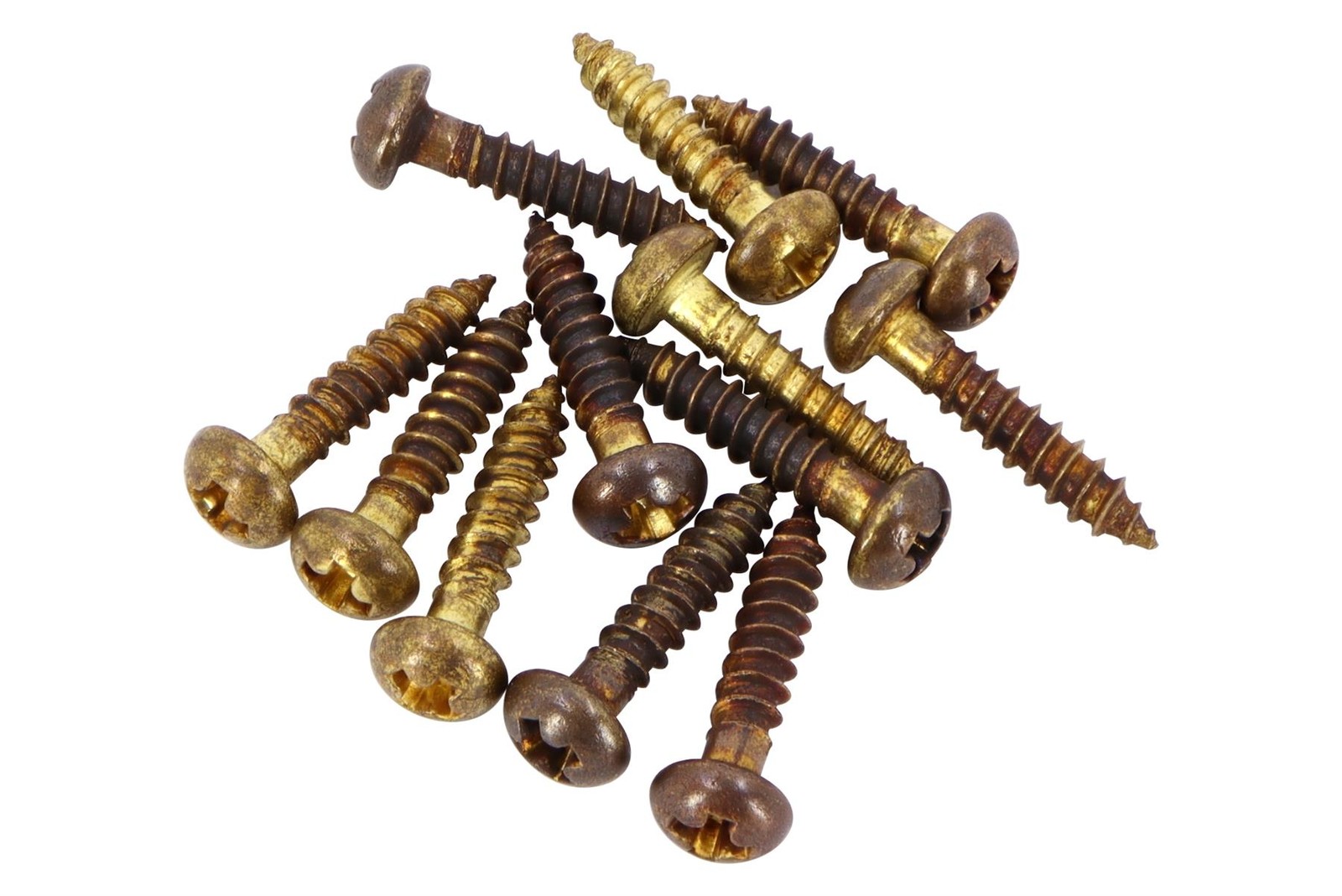 #2 x 3/8" Humbucker Aged Brass Baseplate mounting screws pickup makers