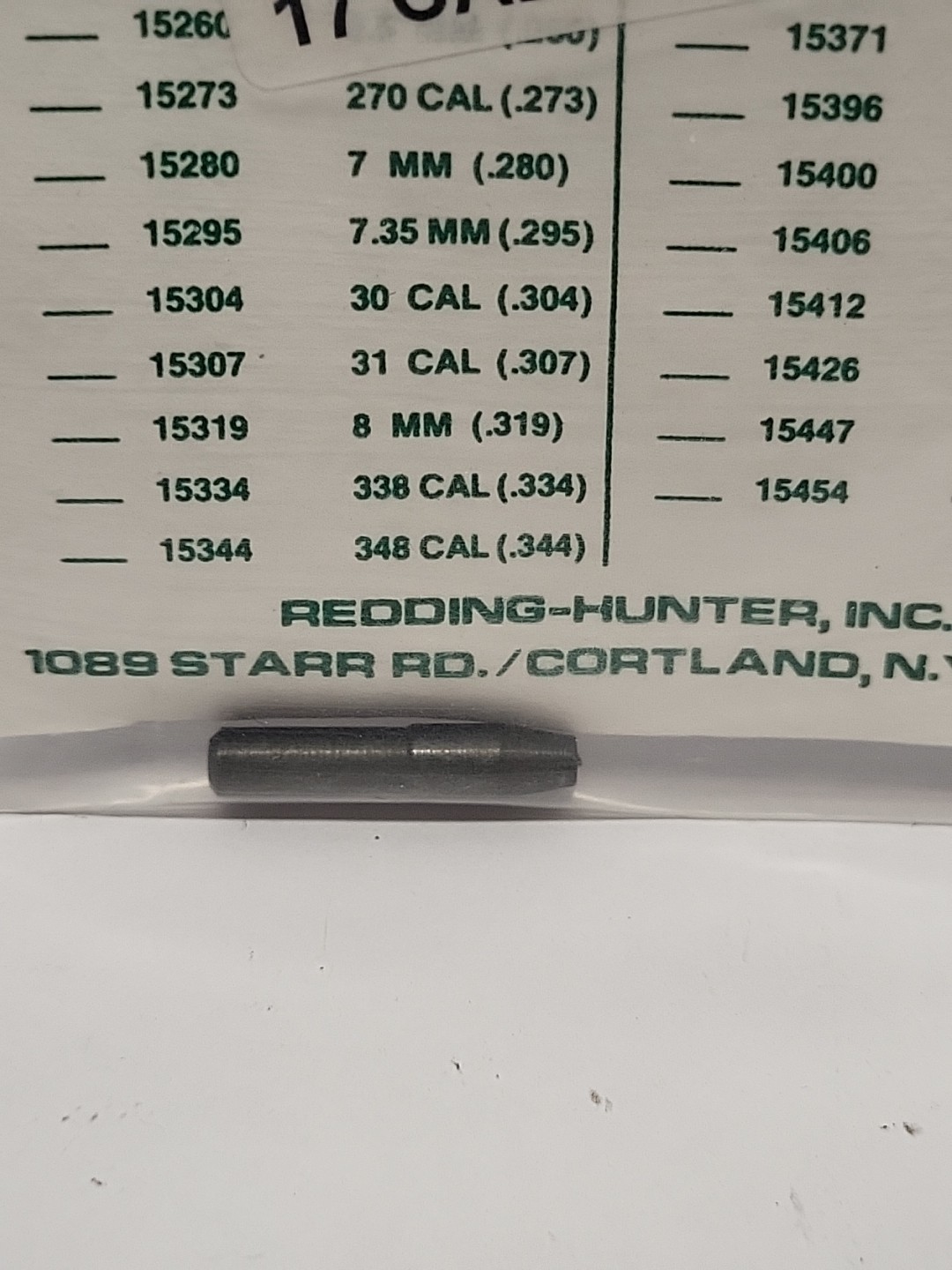 Redding 1500 Pilot 17 Caliber (15168) .168" Diameter-NIP