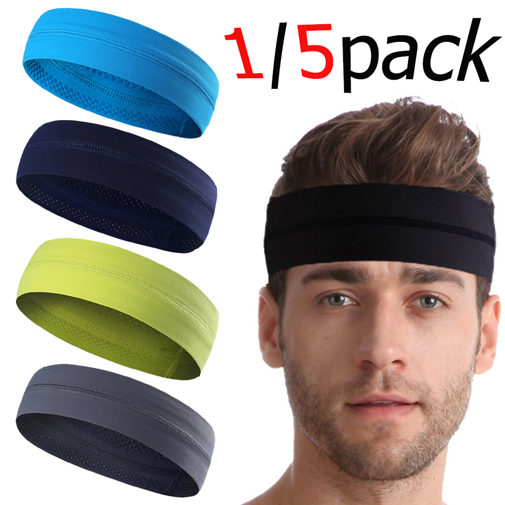 Running Headband 1-5 Pack Sweatband Sports for Cycling Basketball Yoga Workout