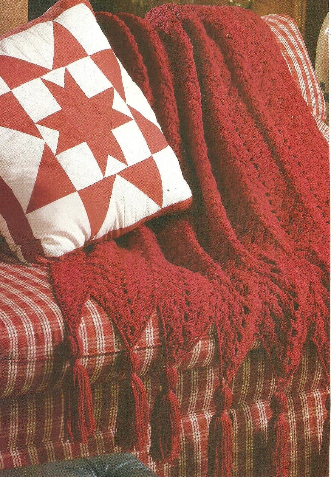 Tasseled Points Afghan crochet PATTERN INSTRUCTIONS