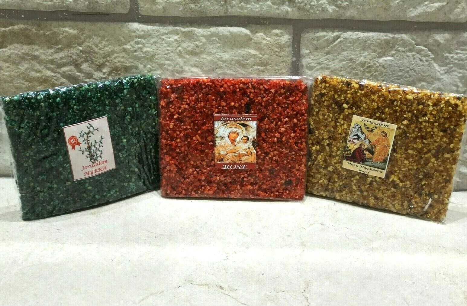 Best Set 3 Incense Rose Nard Myrrh Frankincense Holy Land Blessed Jerusalem