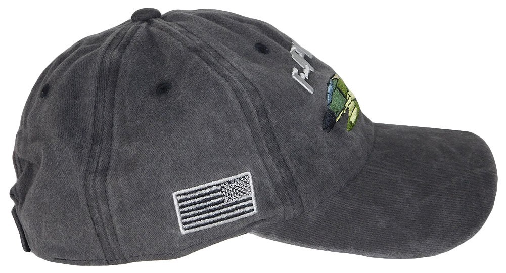 F-4 Phantom USA Flag Grey Gray Cotton Adjustable Embroidered Cap Hat - Licensed
