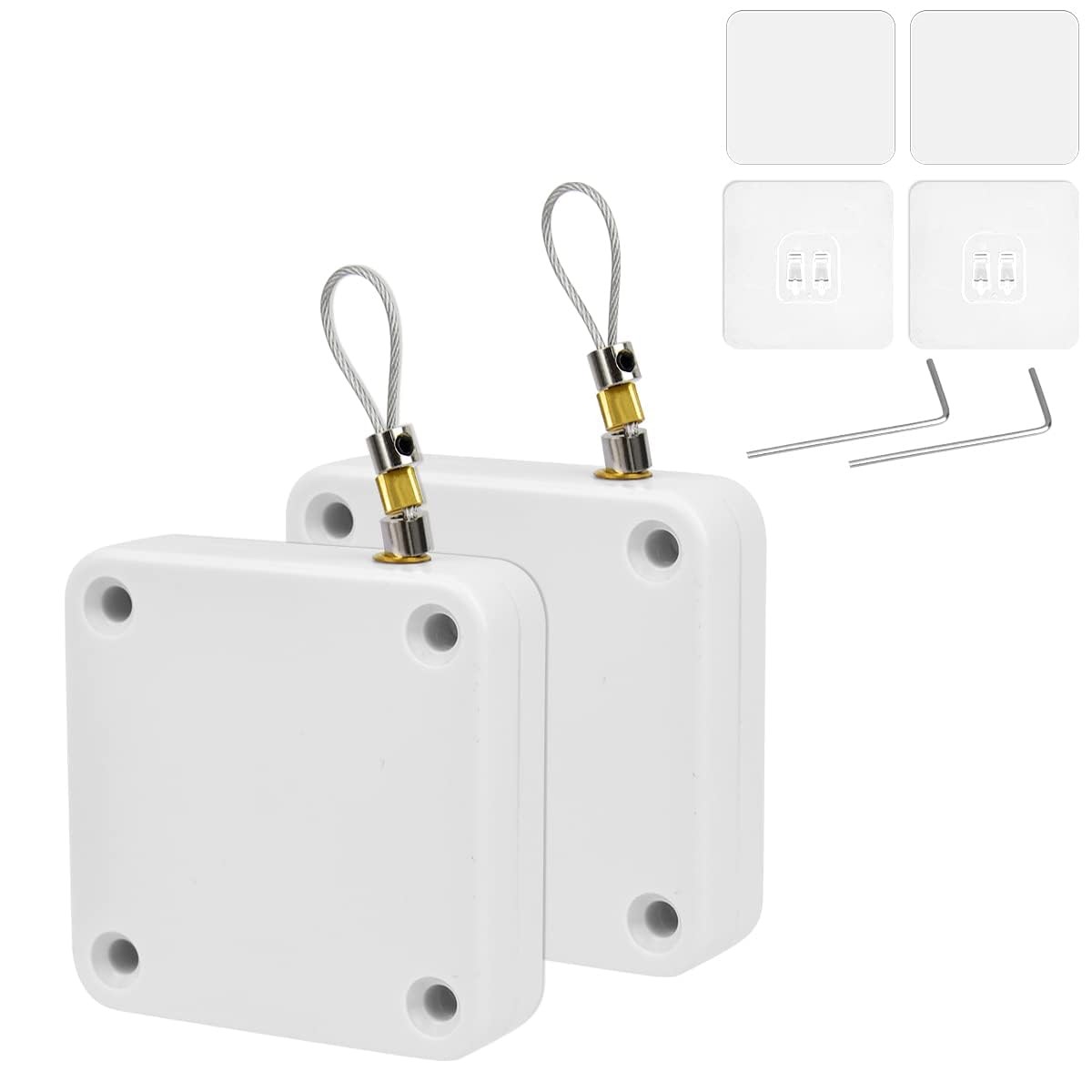 2PCS Automatic Door Closer, White Punch-Free Automatic Sensor, Residential