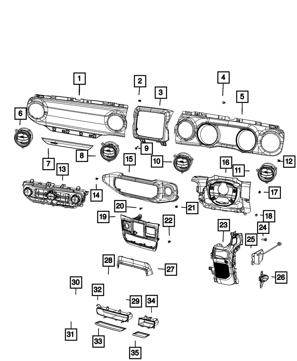 Genuine Mopar Air Conditioning & Heater Outlet 6ZU901ZSAA