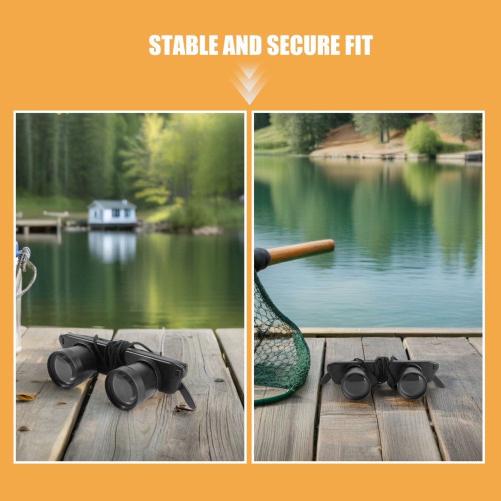 2Pcs Wearable Black Handsfree Binocular Glasses with High Definition Viewing