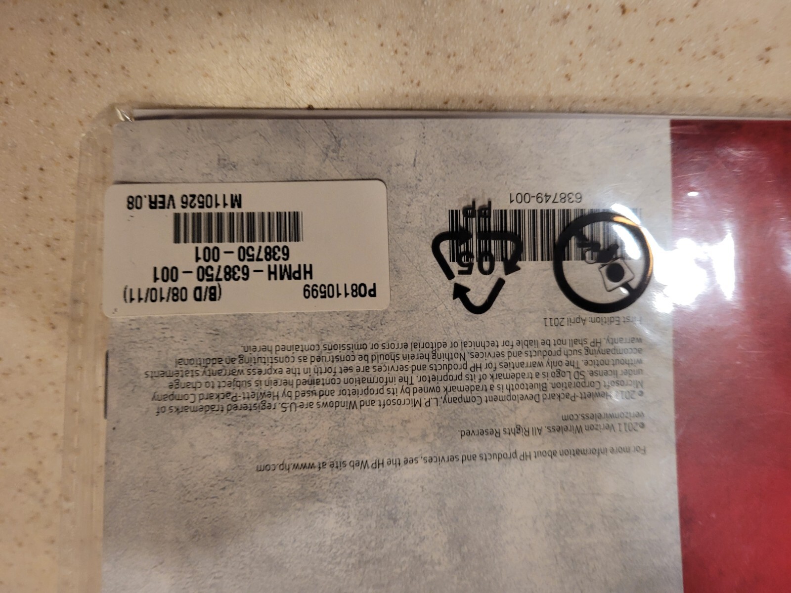 HP Touchpad Instruction Manual, Sealed with Technical Support Phone Numbers