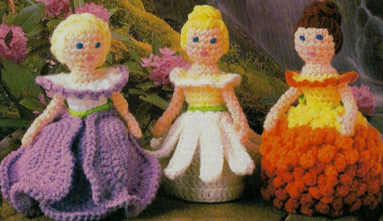 FLOWER BELLES 3 DOLLS TOY DIGEST SIZE CROCHET PATTERN INSTRUCTIONS