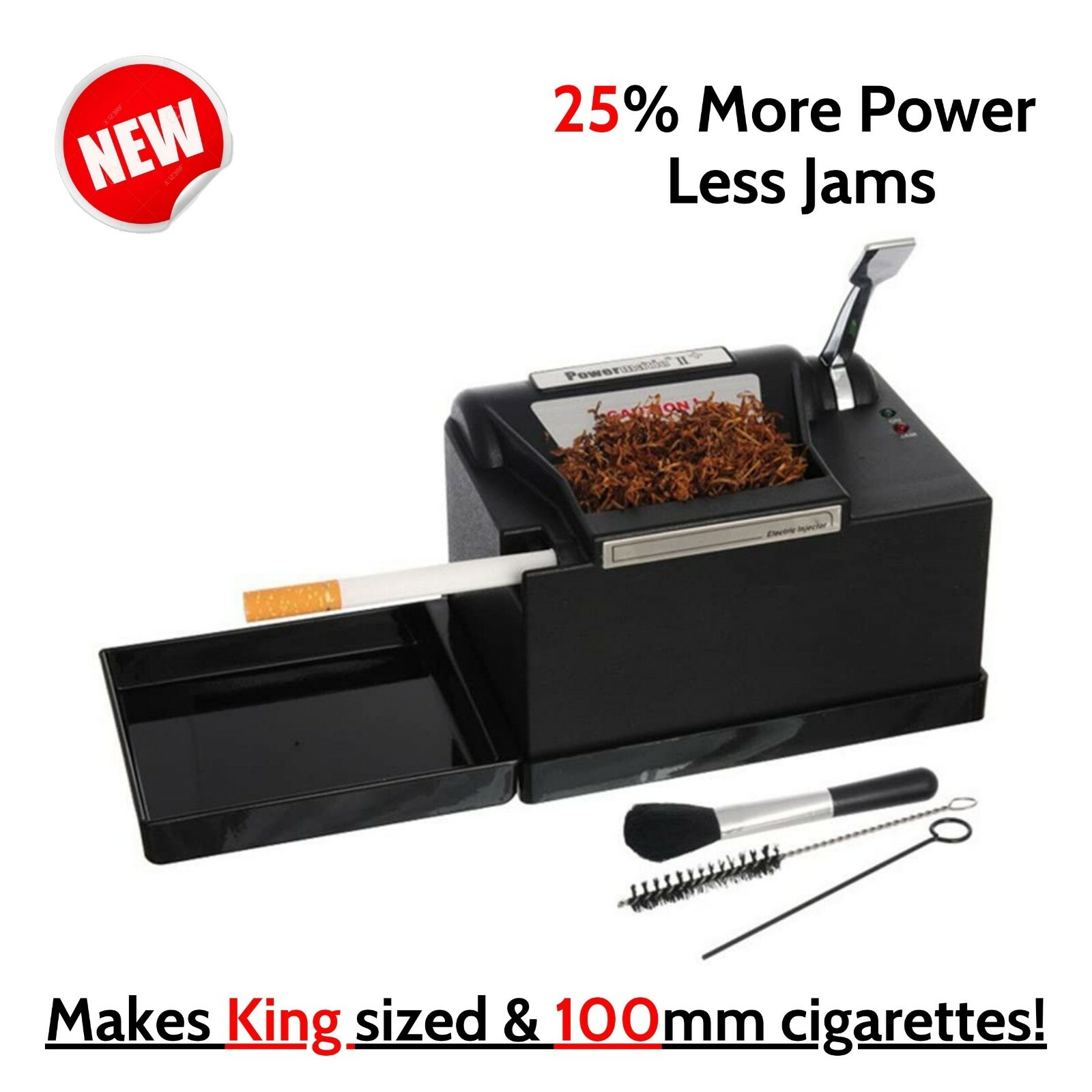 Tobacco Rolling Cigarette Machine Electric Spoon Driven Tube Injection King Size
