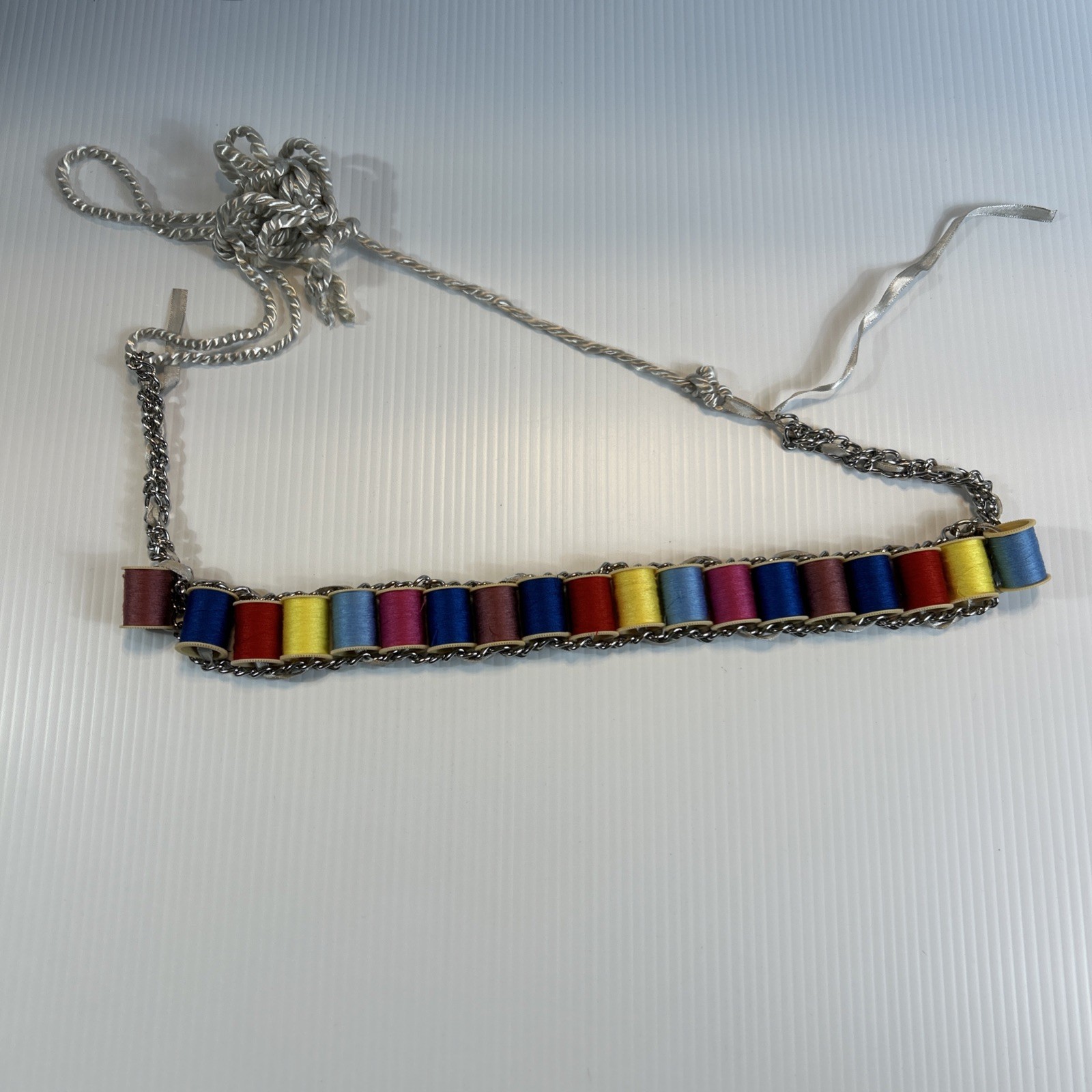 Mad Hatter Bandolier Thread Belt Colourful Yarn Costume Bandoleer Prop