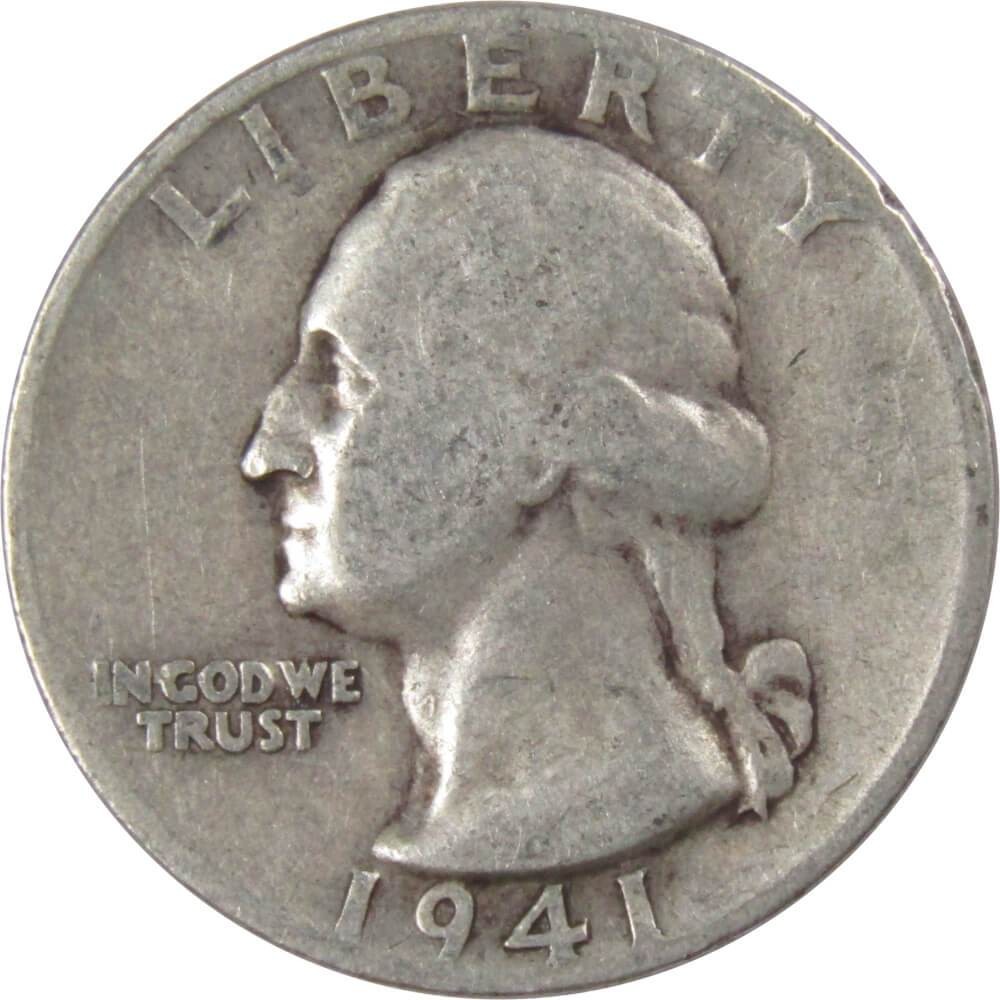 1941 S Washington Quarter Circulated Silver 25c Coin Collectible