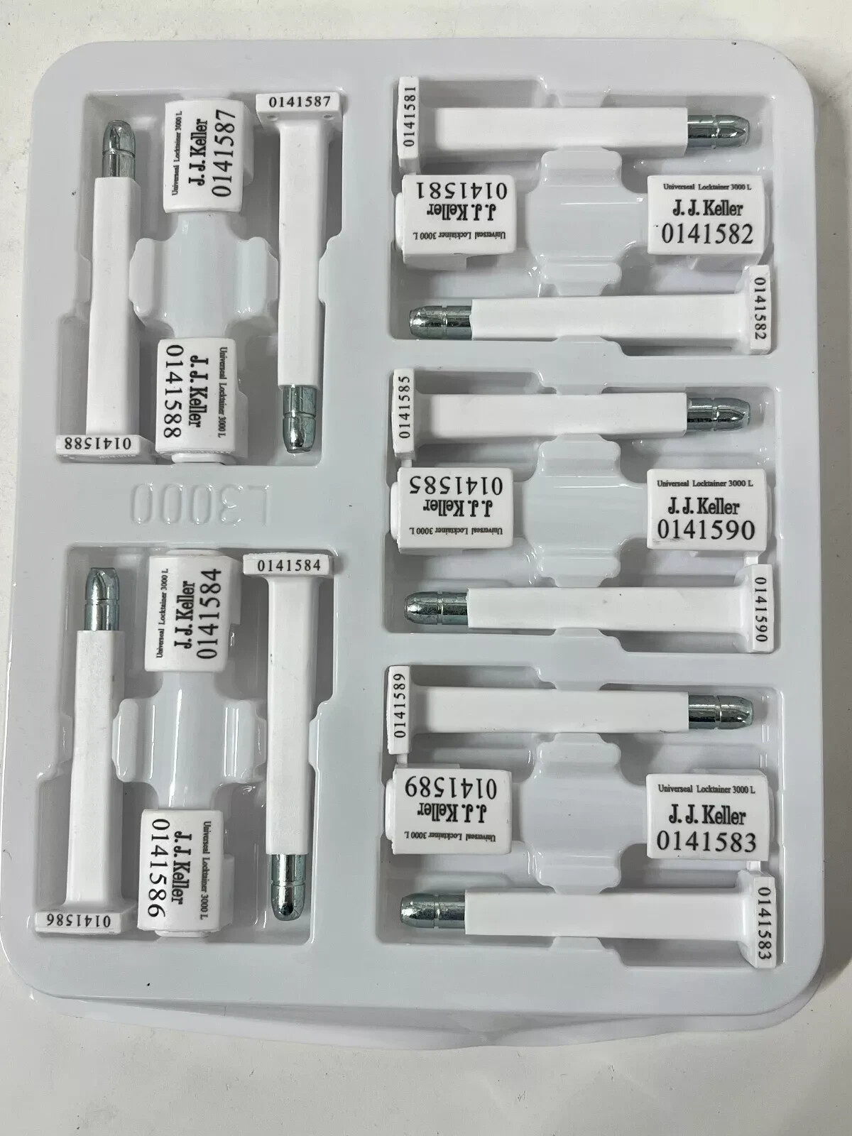 JJ Keller WHITE Universal Locktainer 3000L Single Use Security Seals 10pk