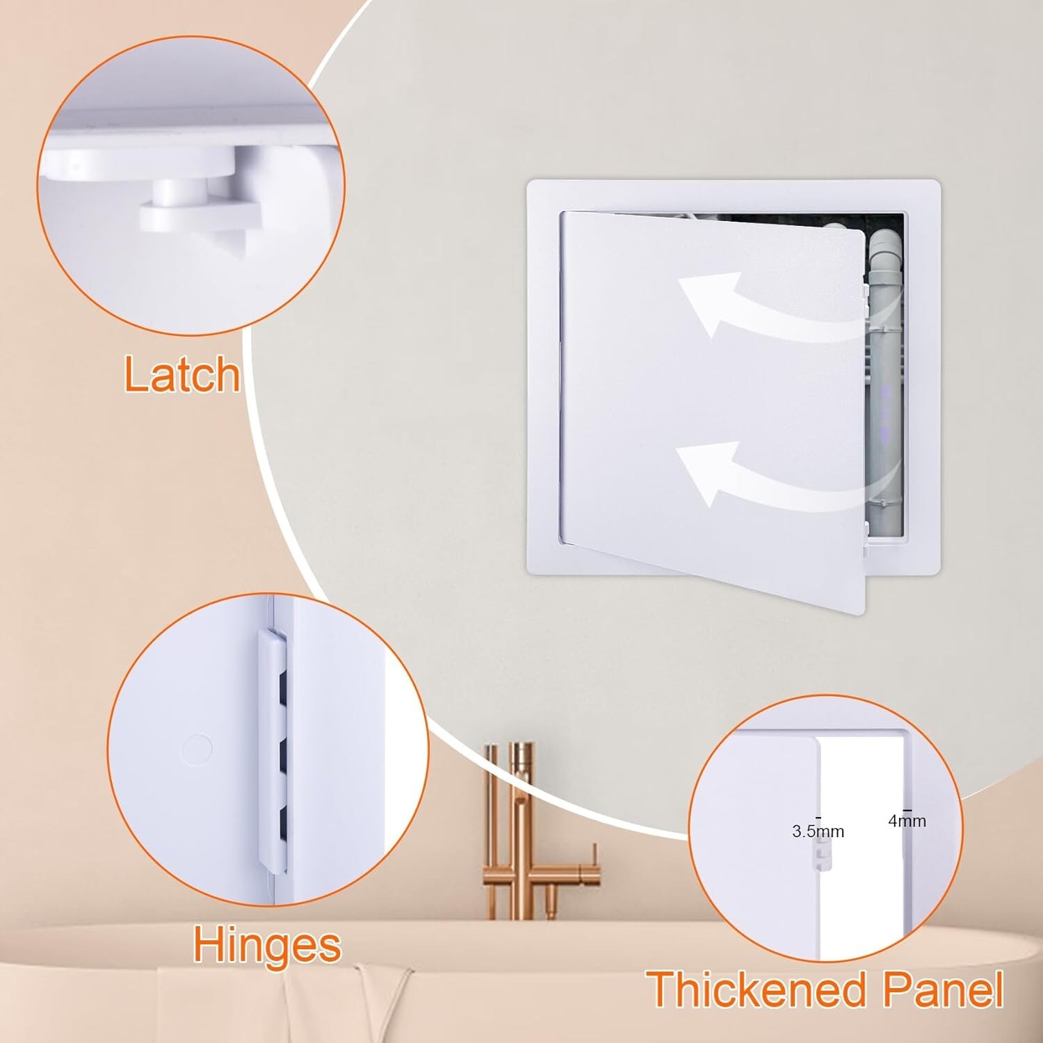 12x12 Inch Plastic Access Panel for Easy Utility Access - Durable & Versatile