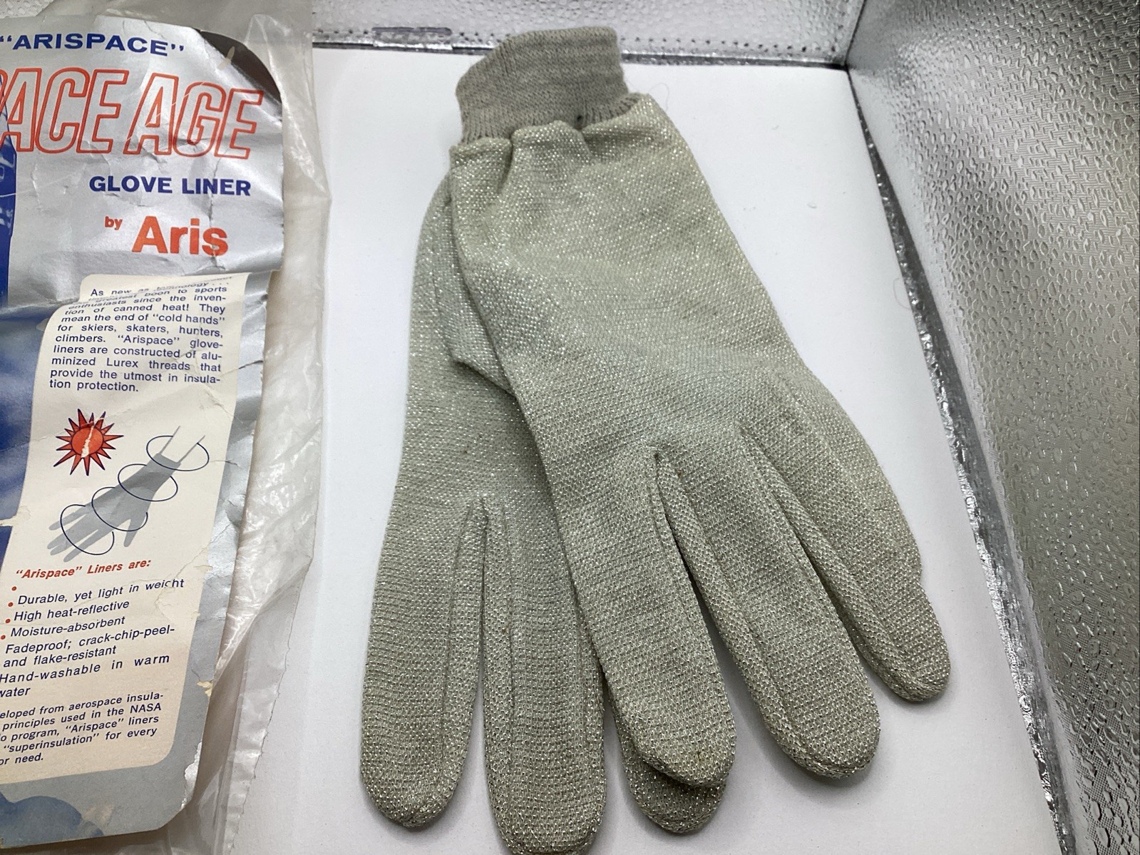 ARISPACE Space Age Glove Liners By Aris NASA APOLLO PROGRAM