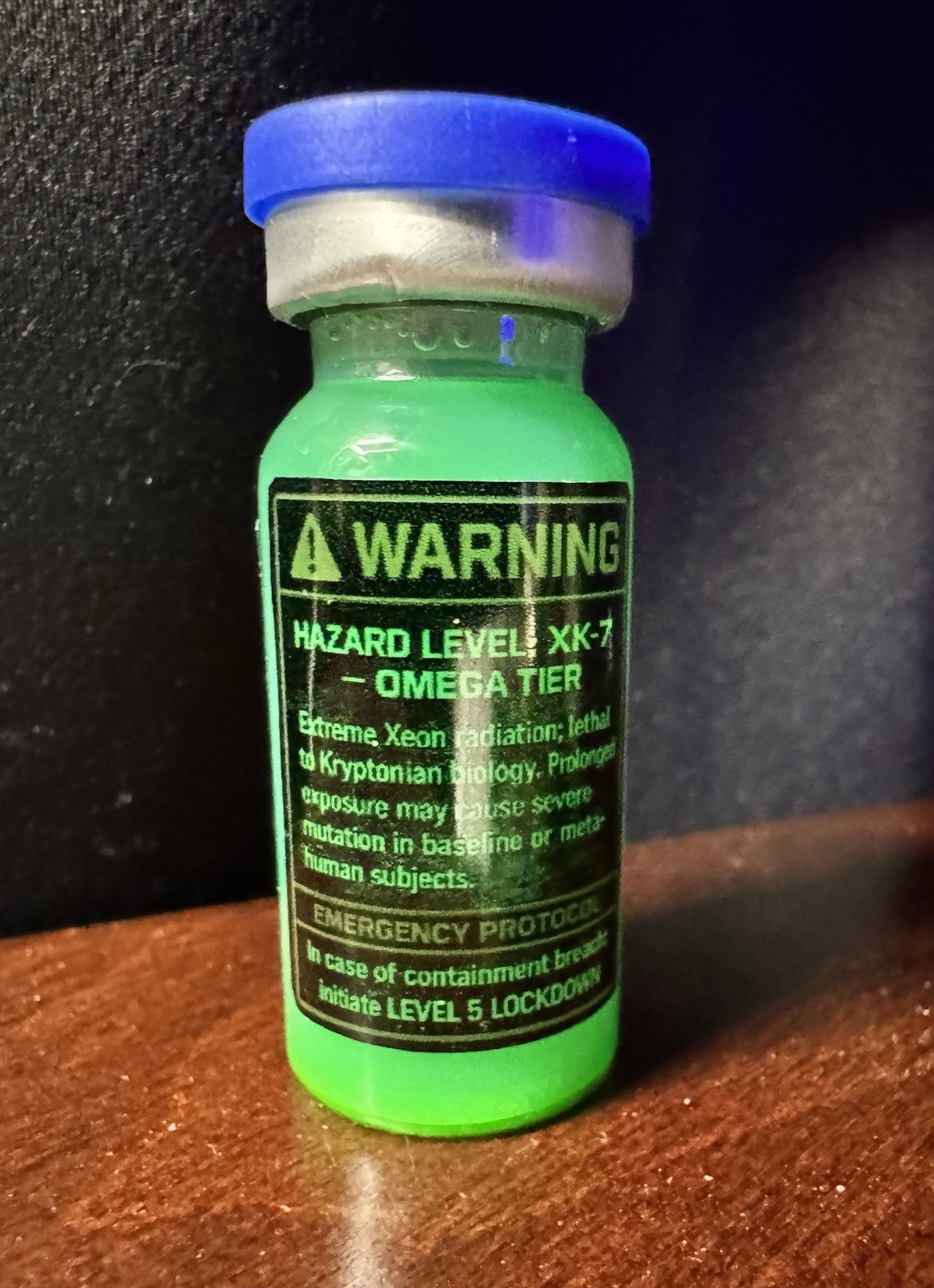 Glowing Liquid Kryptonite 10ml Prop vial by LexCorp