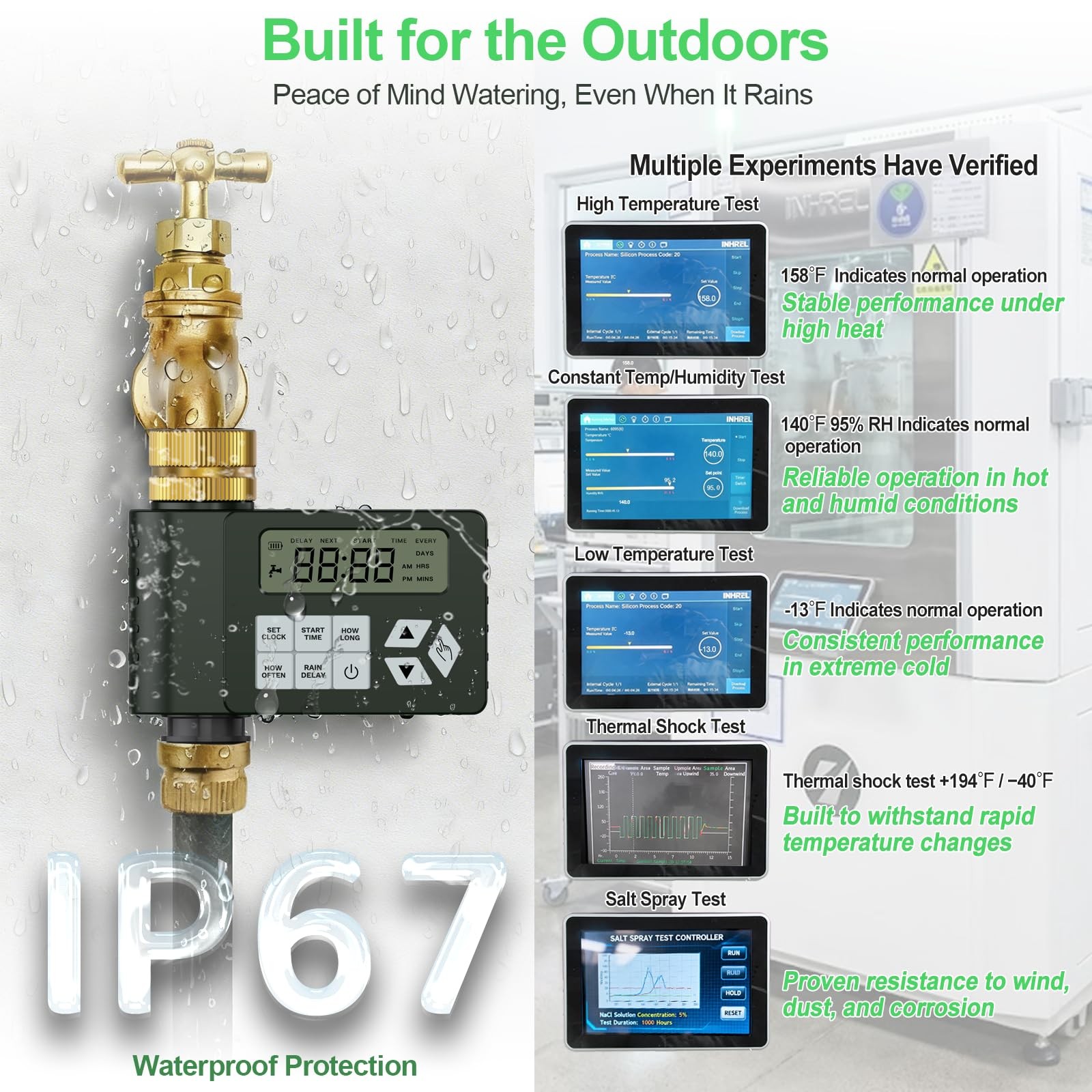 Outdoor Water Timer for Garden Hose, Programmable Sprinkler with Rain Delay,
