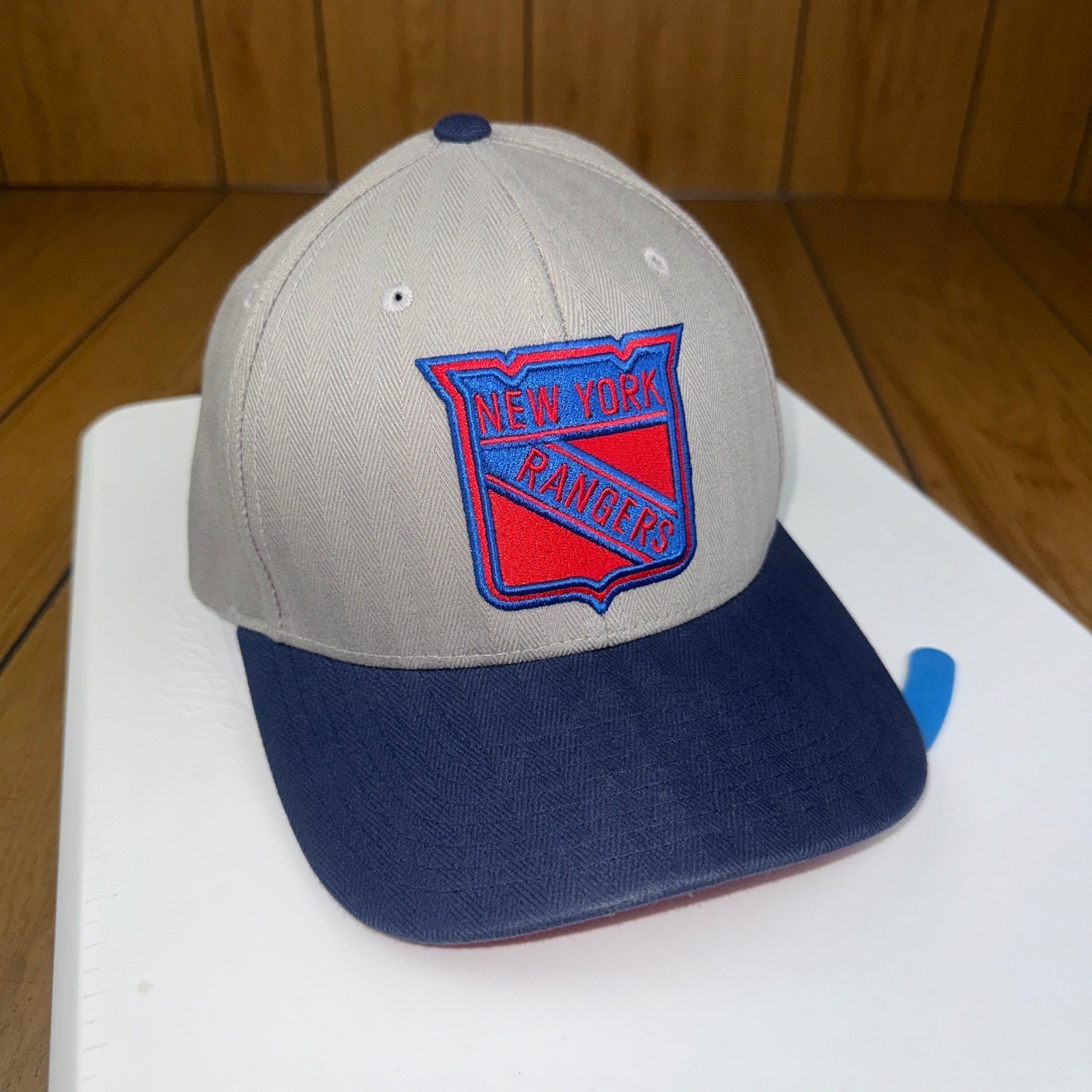 Old Time Hockey New York Rangers NHL Flexfit Baseball Cap Gray Blue EST 1926