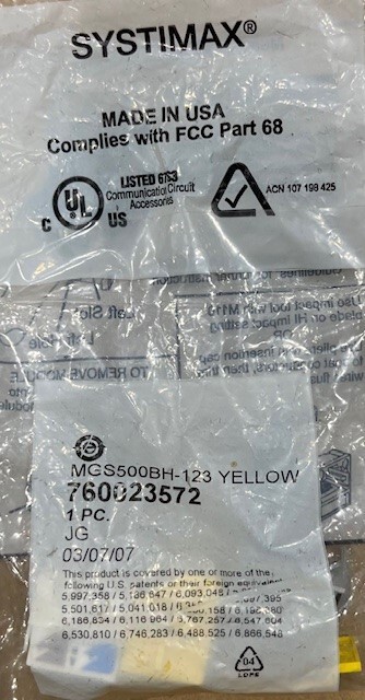 Systimax MGS500BH-123 YELLOW CAT 5 MODULE * LOT OF 13