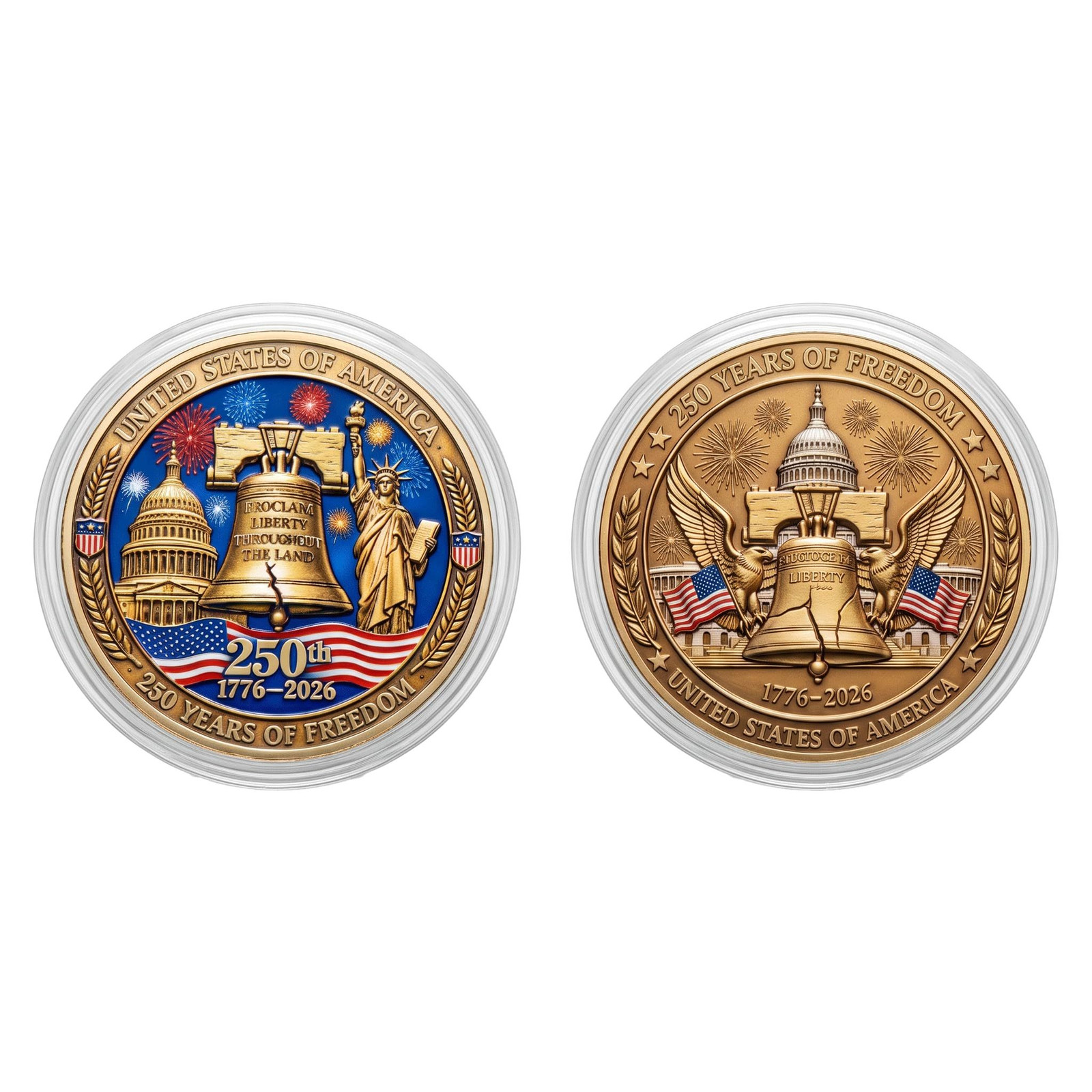 USA 250th Anniversary Challenge Coin 1776-2026 American Eagle 5