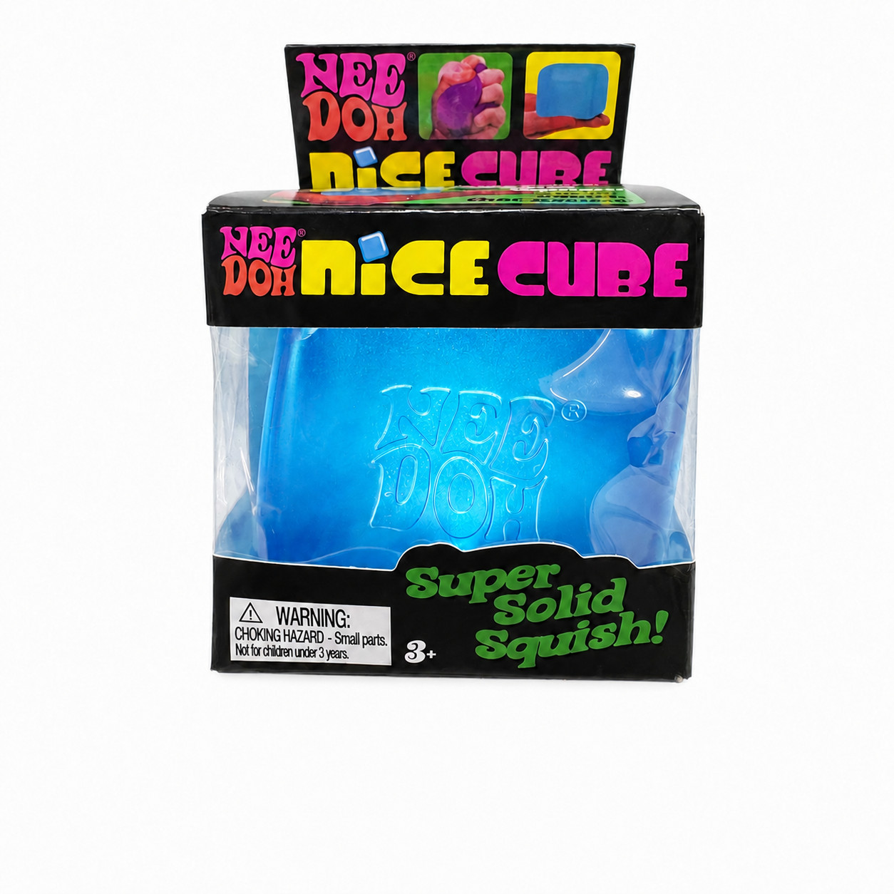 Nee Doh Nice Cube - Super Solid Squish! (Blue) - Brand New/Factory Sealed US
